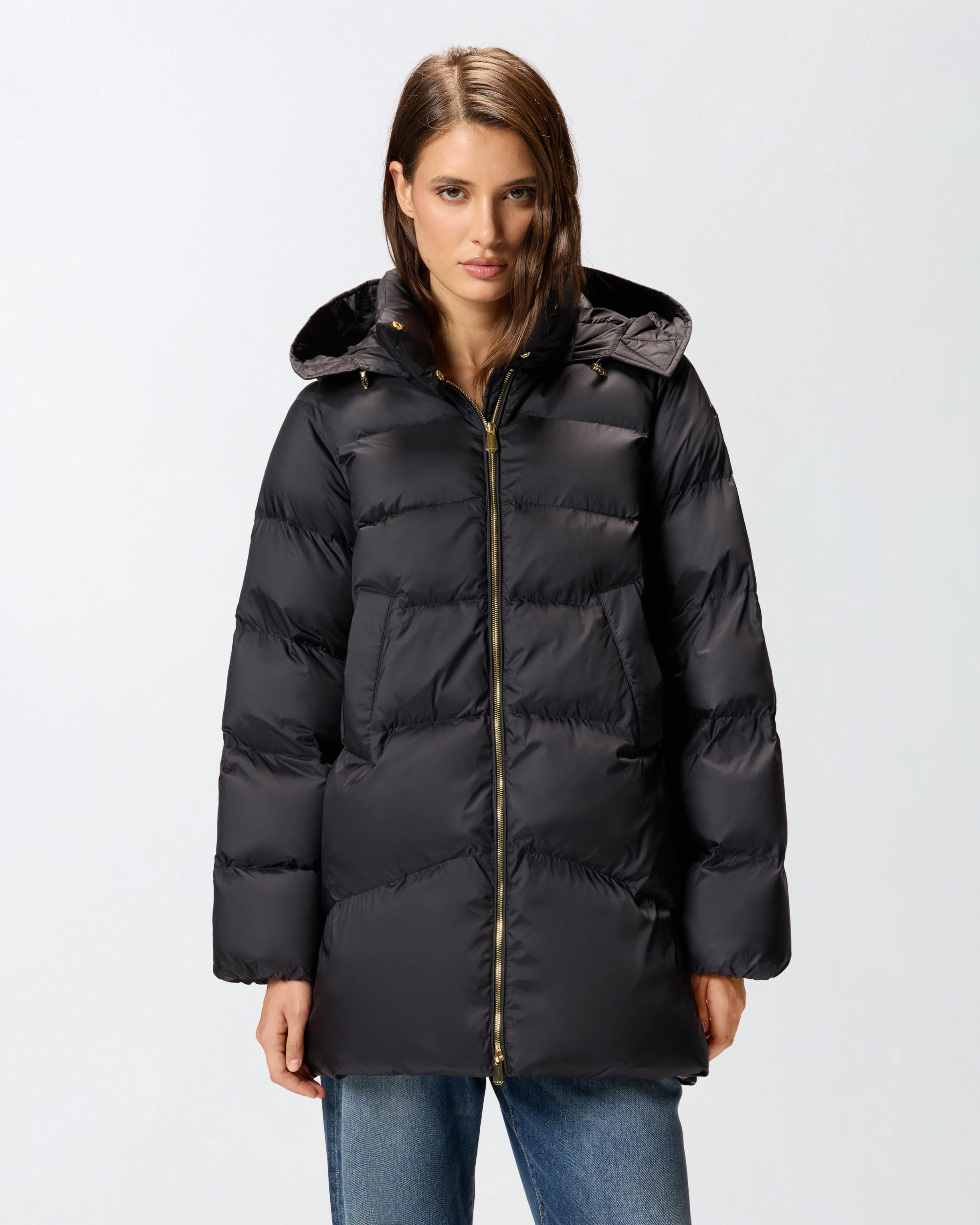 衬垫连帽羽绒服 - 黑色 - large | Pinko 