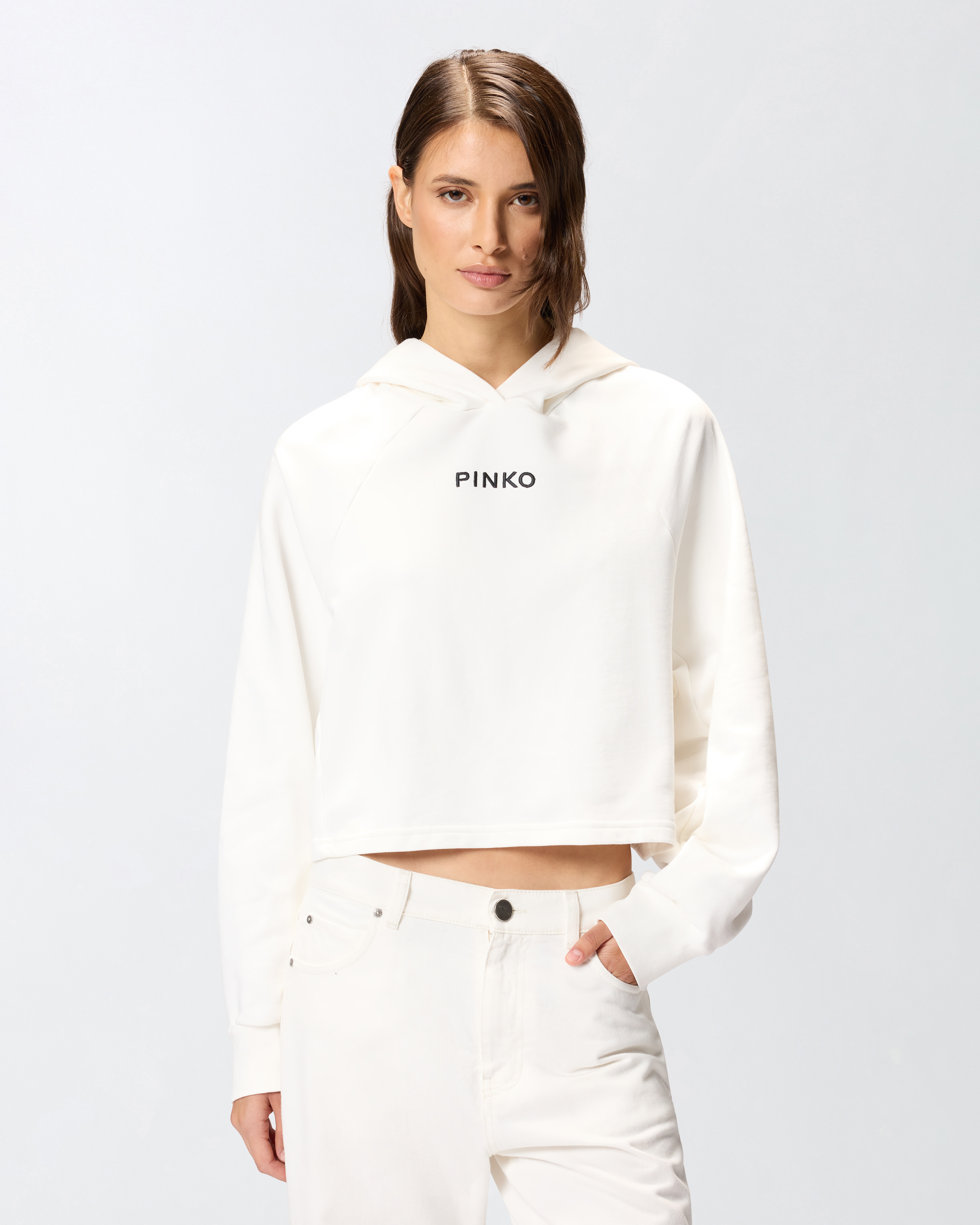 Sweat-shirt cropped à broderie 0