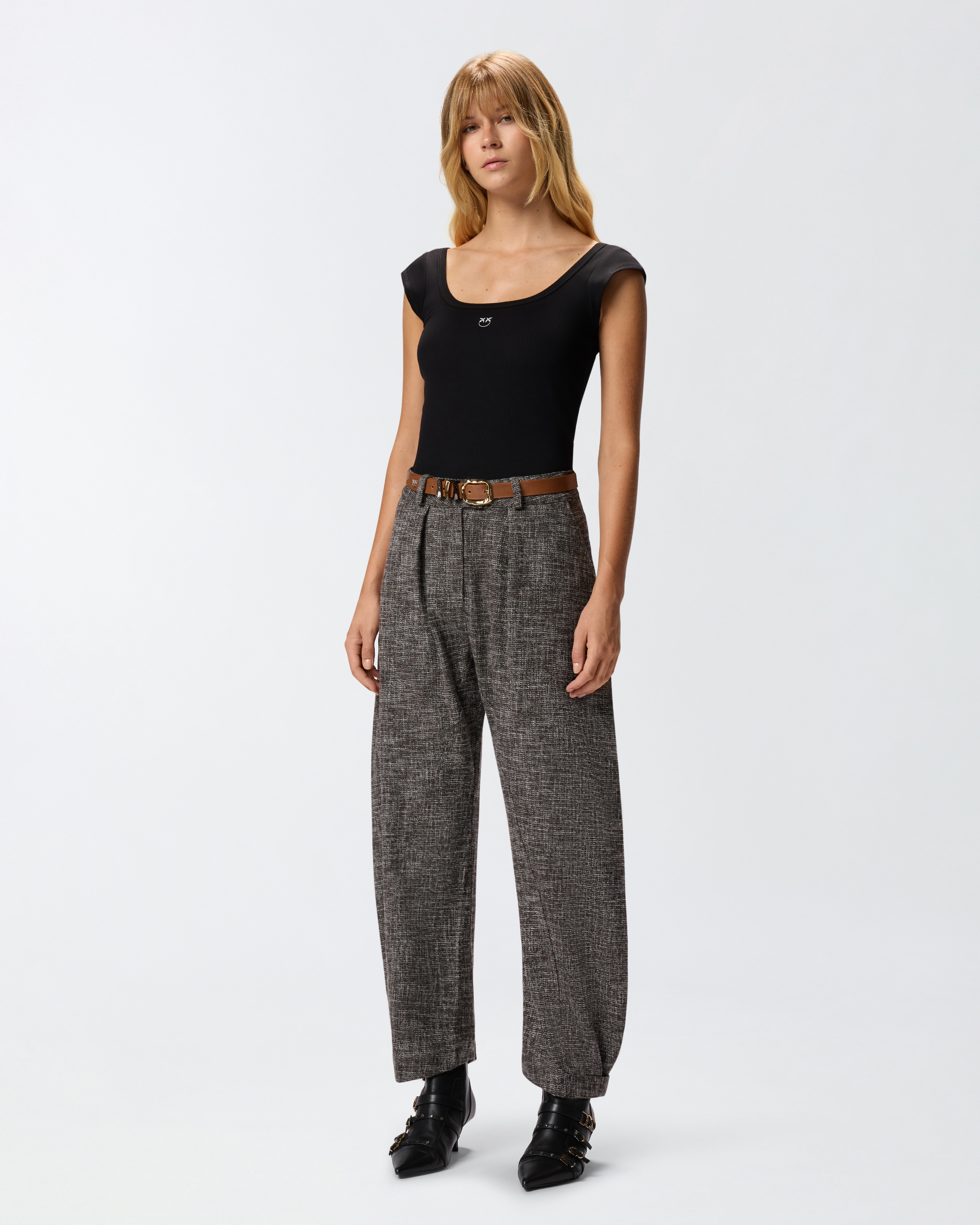 Pinko Pantalon Ballon En Flanelle In Gray