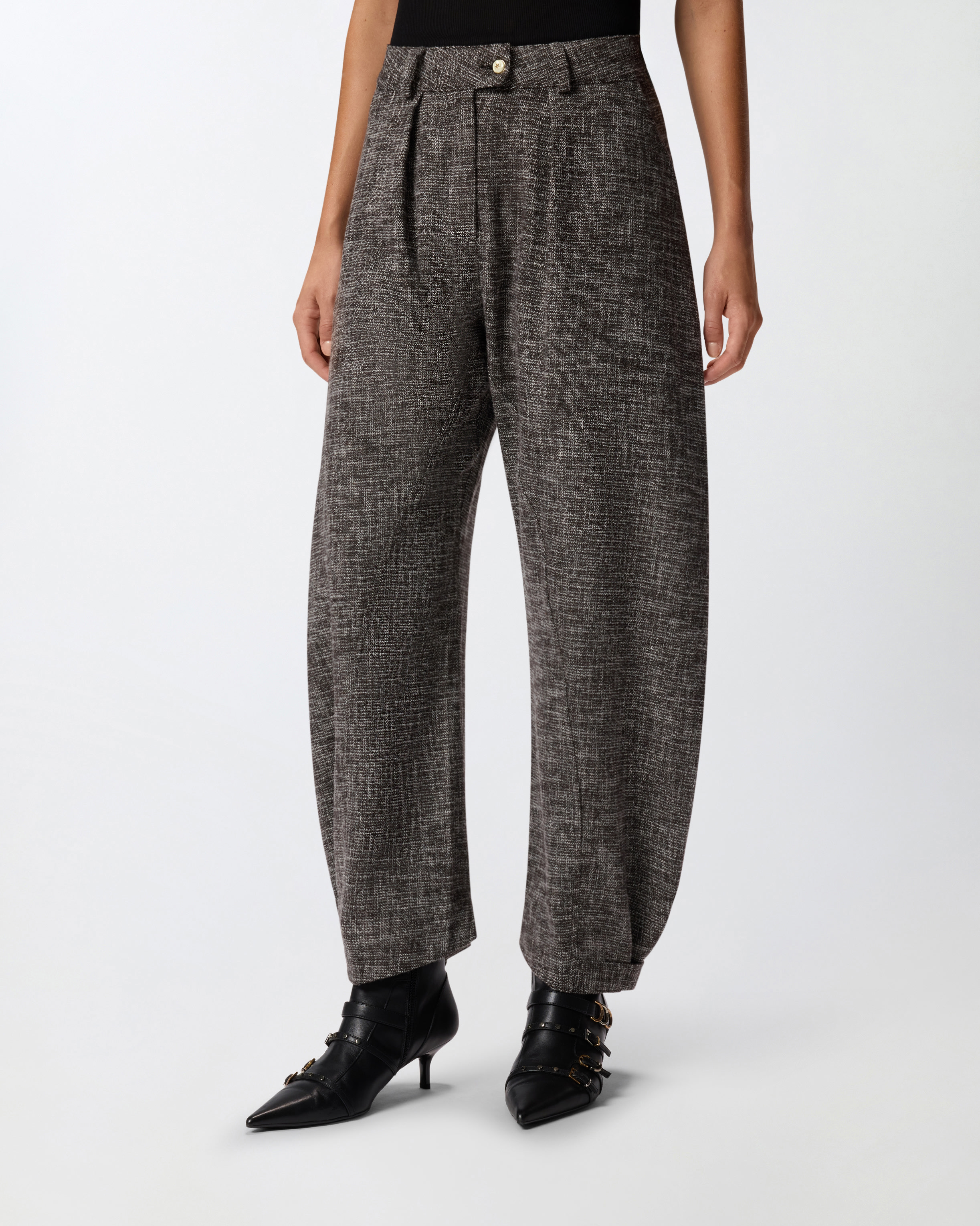Pinko Pantalon Ballon En Flanelle In Gray