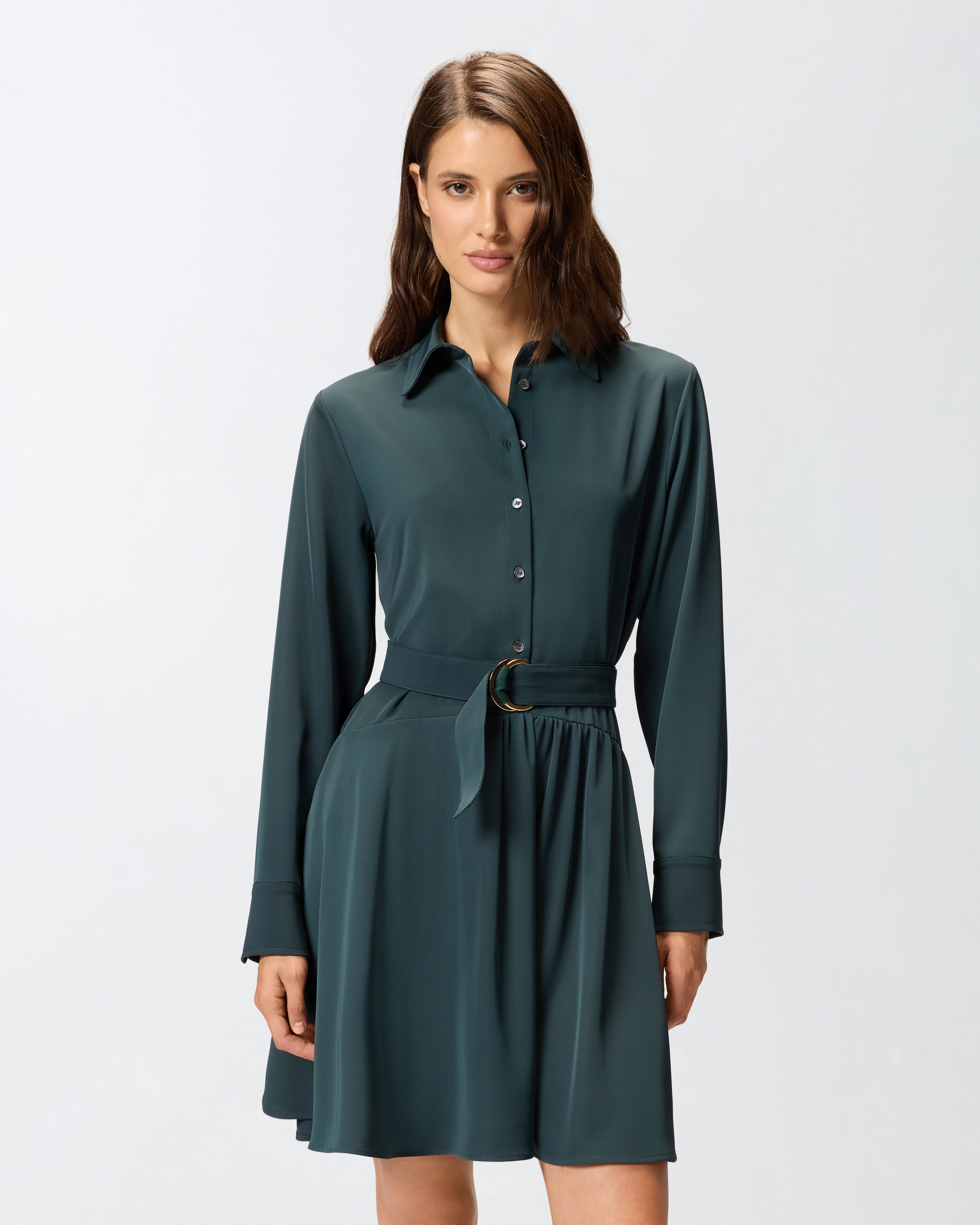 垂顺织物短款连衣裙 0