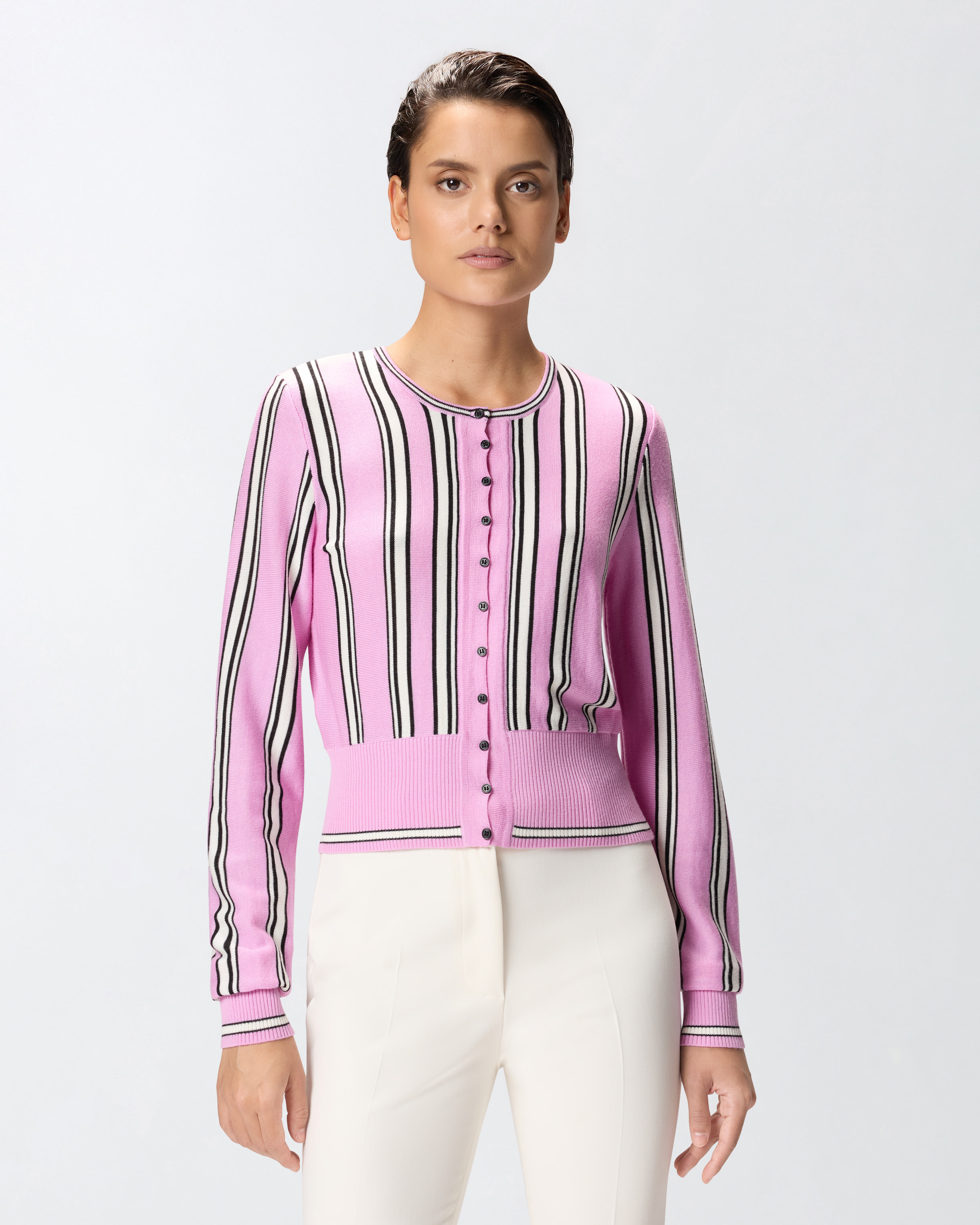Multi-coloured striped cardigan | Pinko 