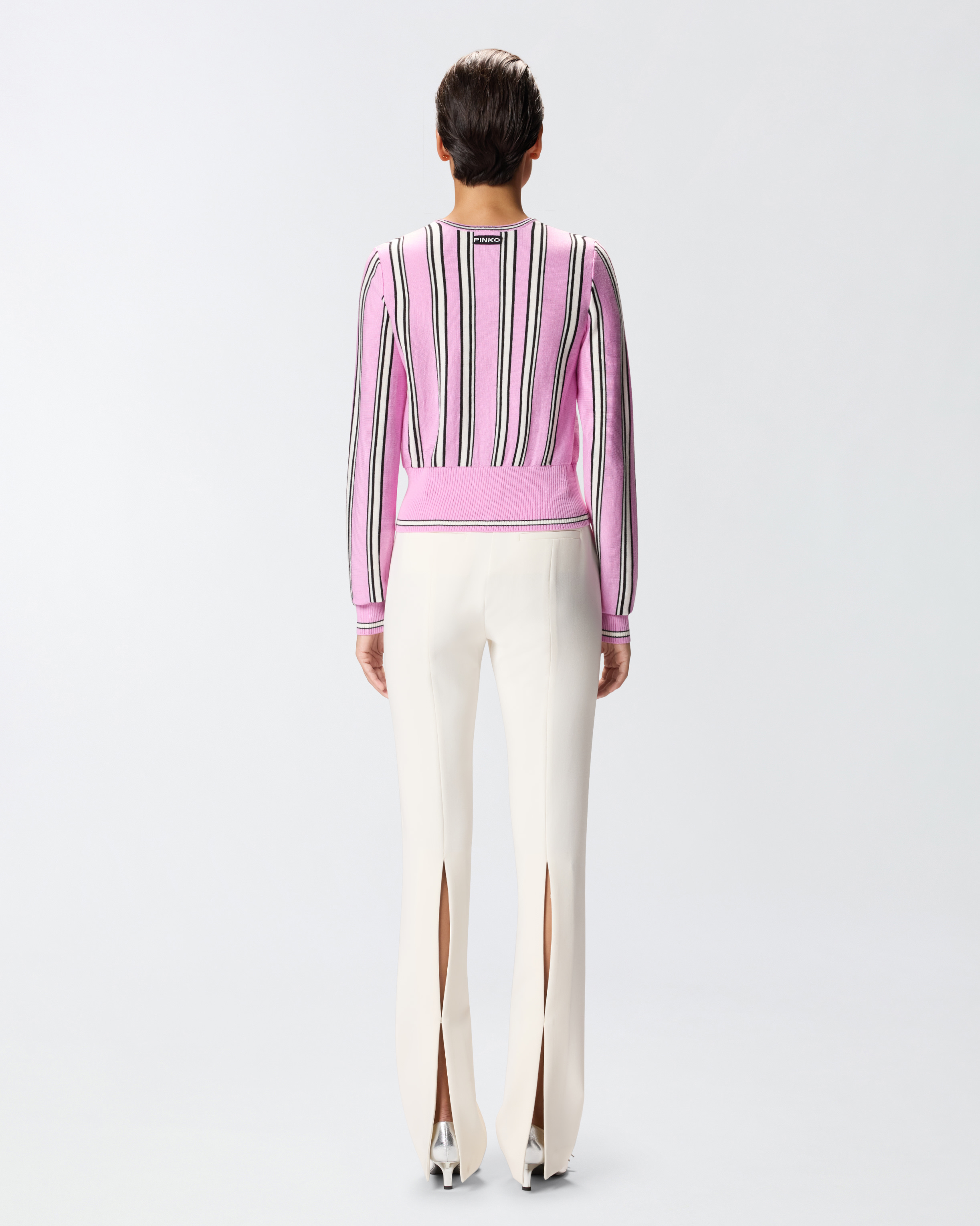 Cardigan a righe multicolor 2