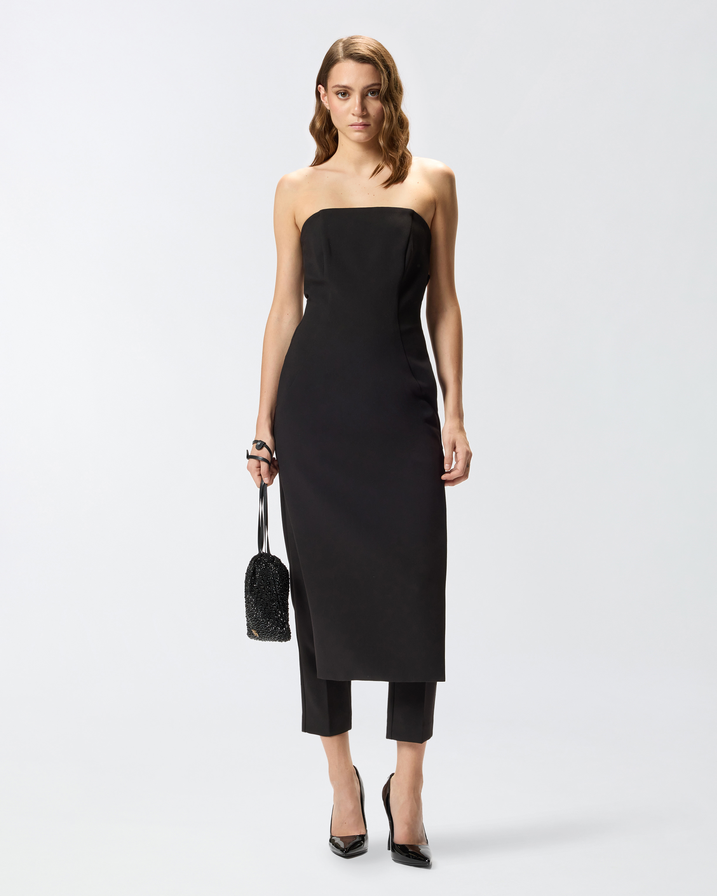 Pinko Jumpsuit With Skirt-effect Front In Black