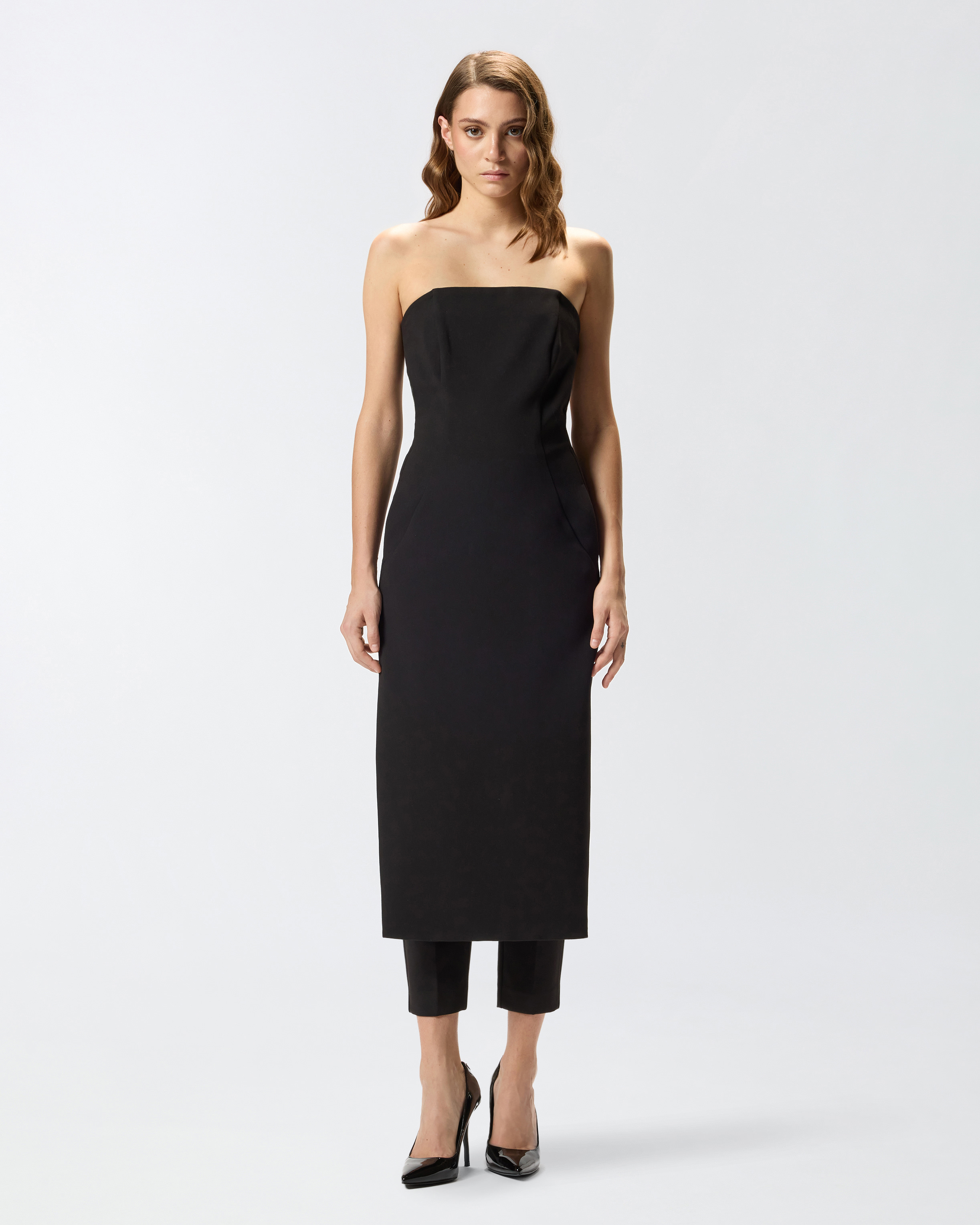 Pinko Jumpsuit With Skirt-effect Front In Black