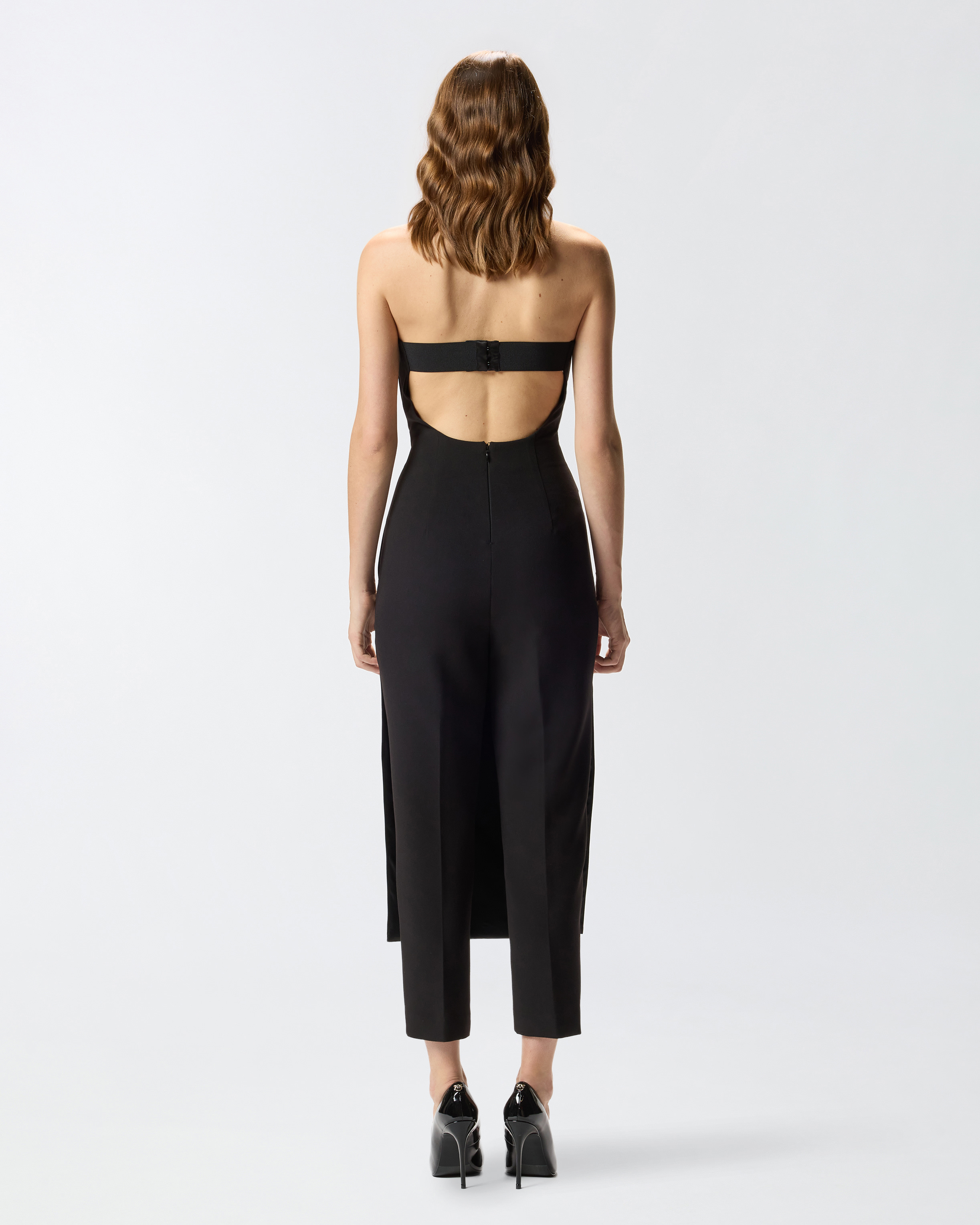 Pinko Jumpsuit With Skirt-effect Front In Black