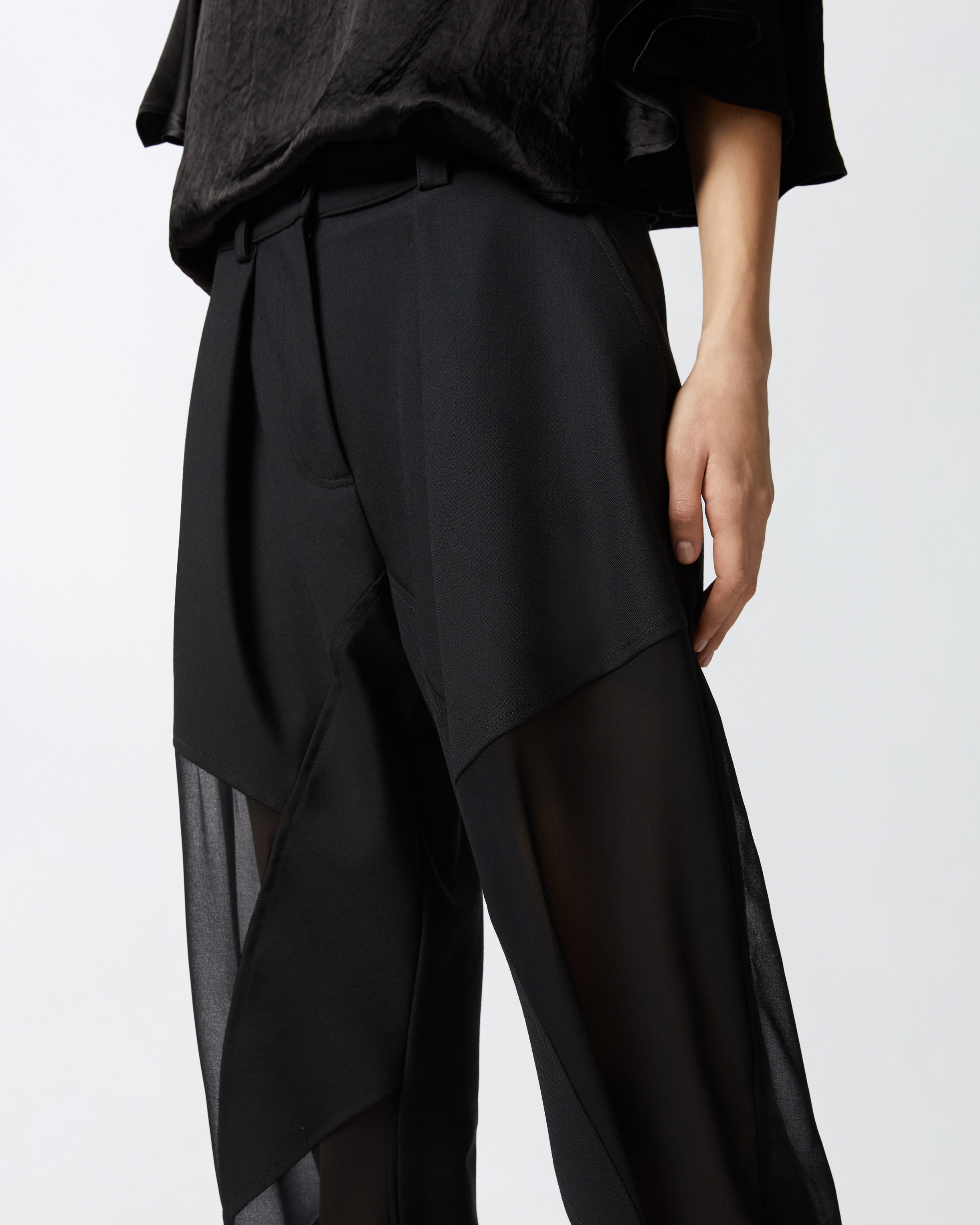 Pinko P-pants Trousers In Technical Fabric With In Limo Black