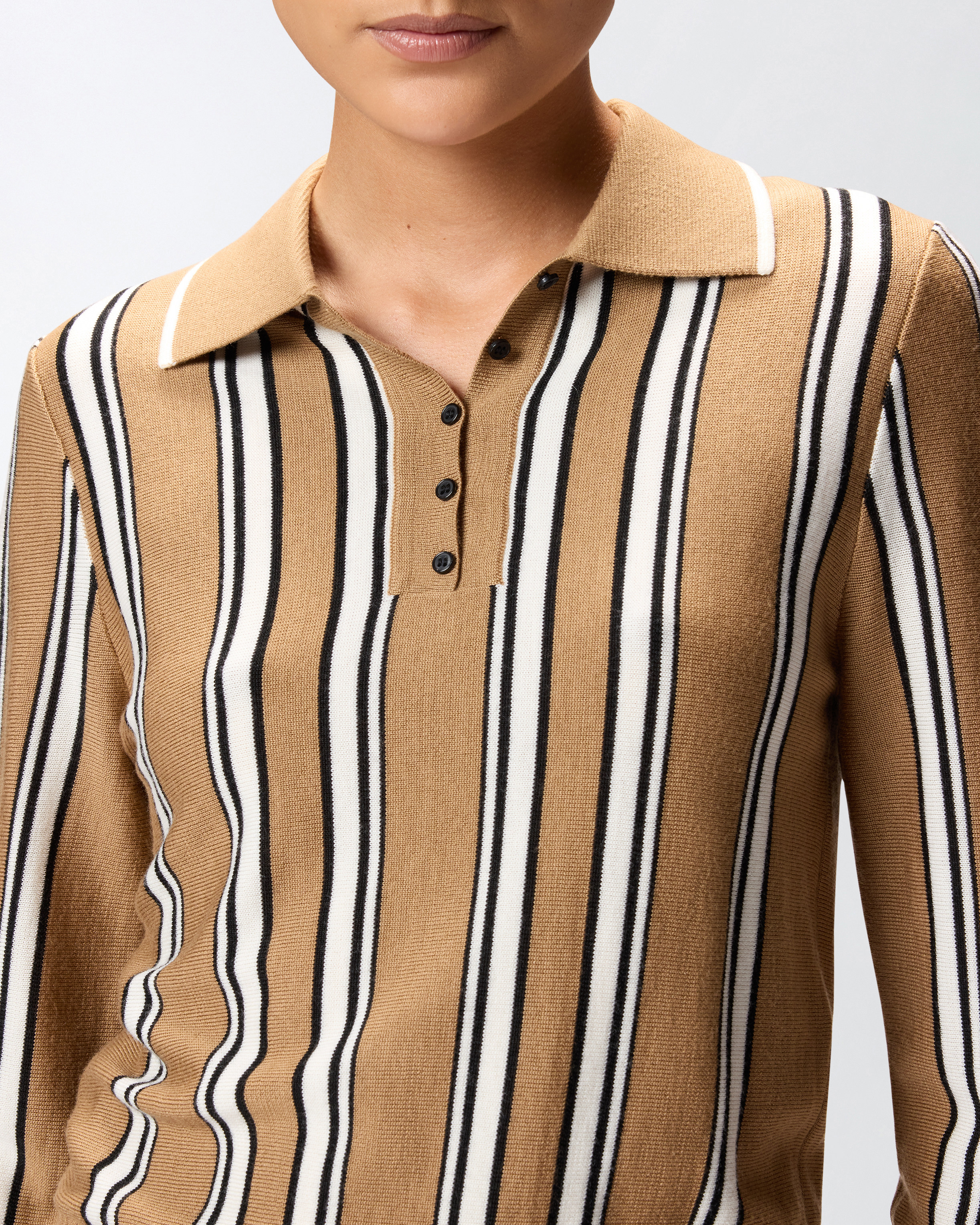 Jersey estilo polo a rayas multicolor 3