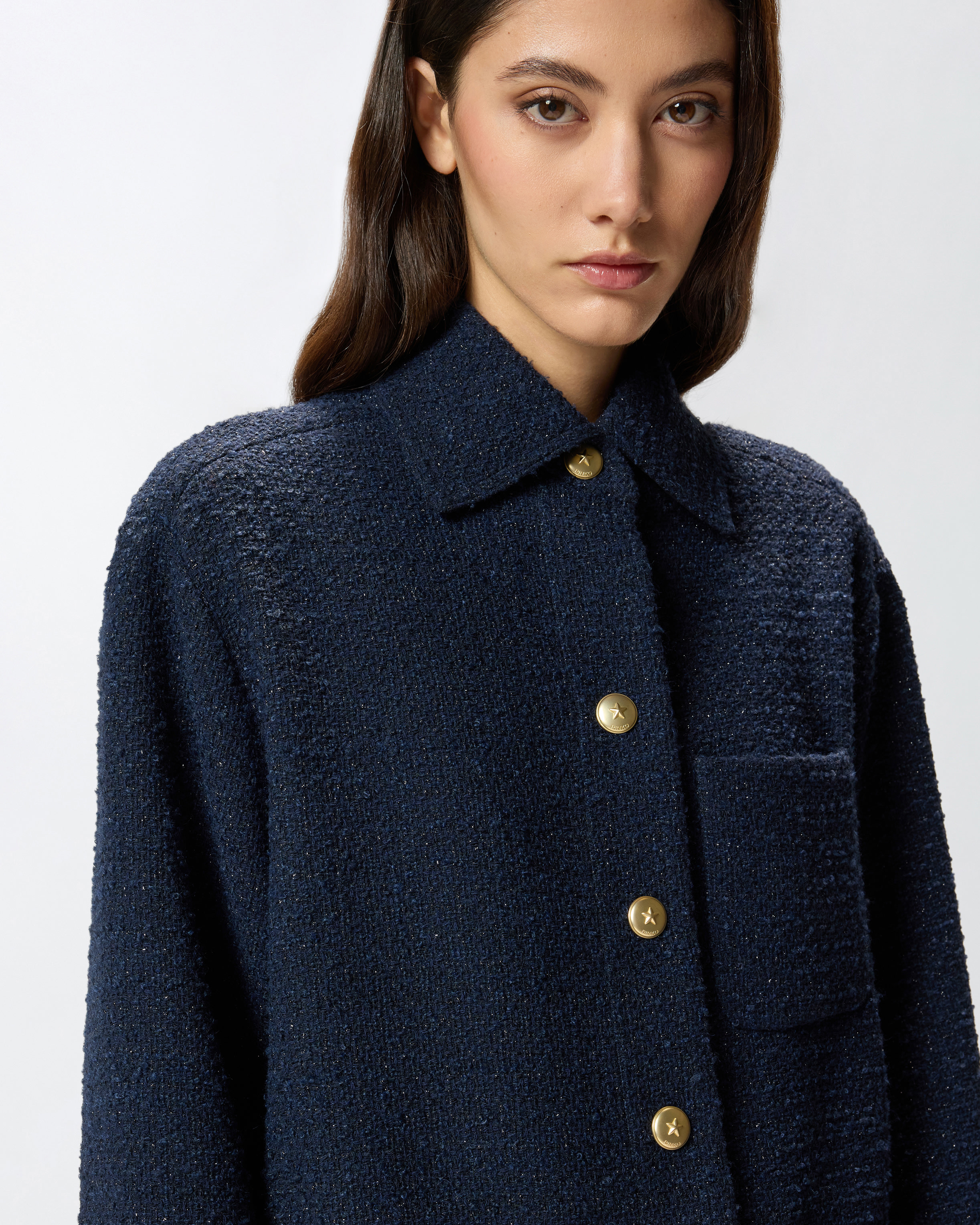 Oversized patterned tweed jacket PINKO → Shop Online