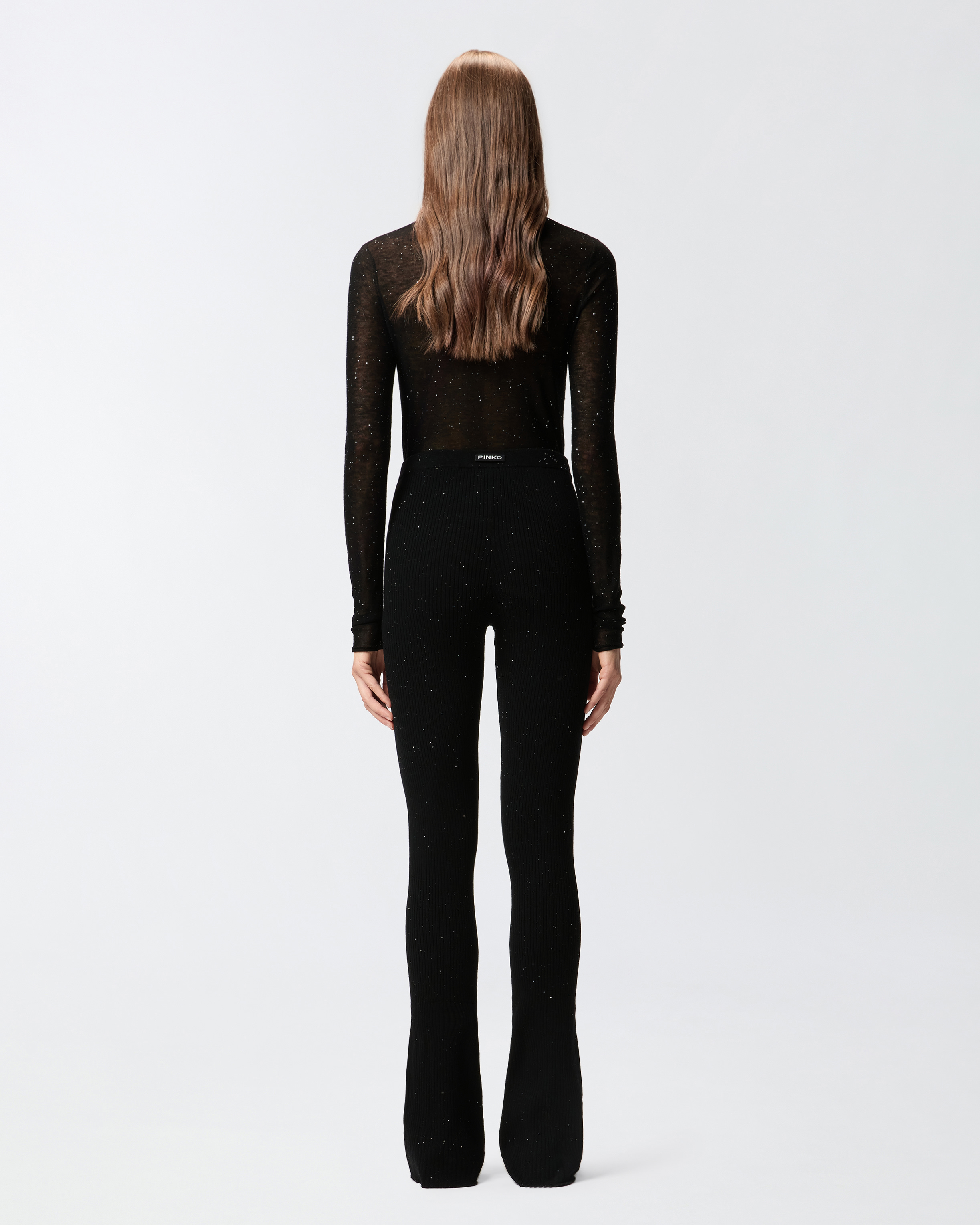 Lange, ausgestellte Hose in Strick 2