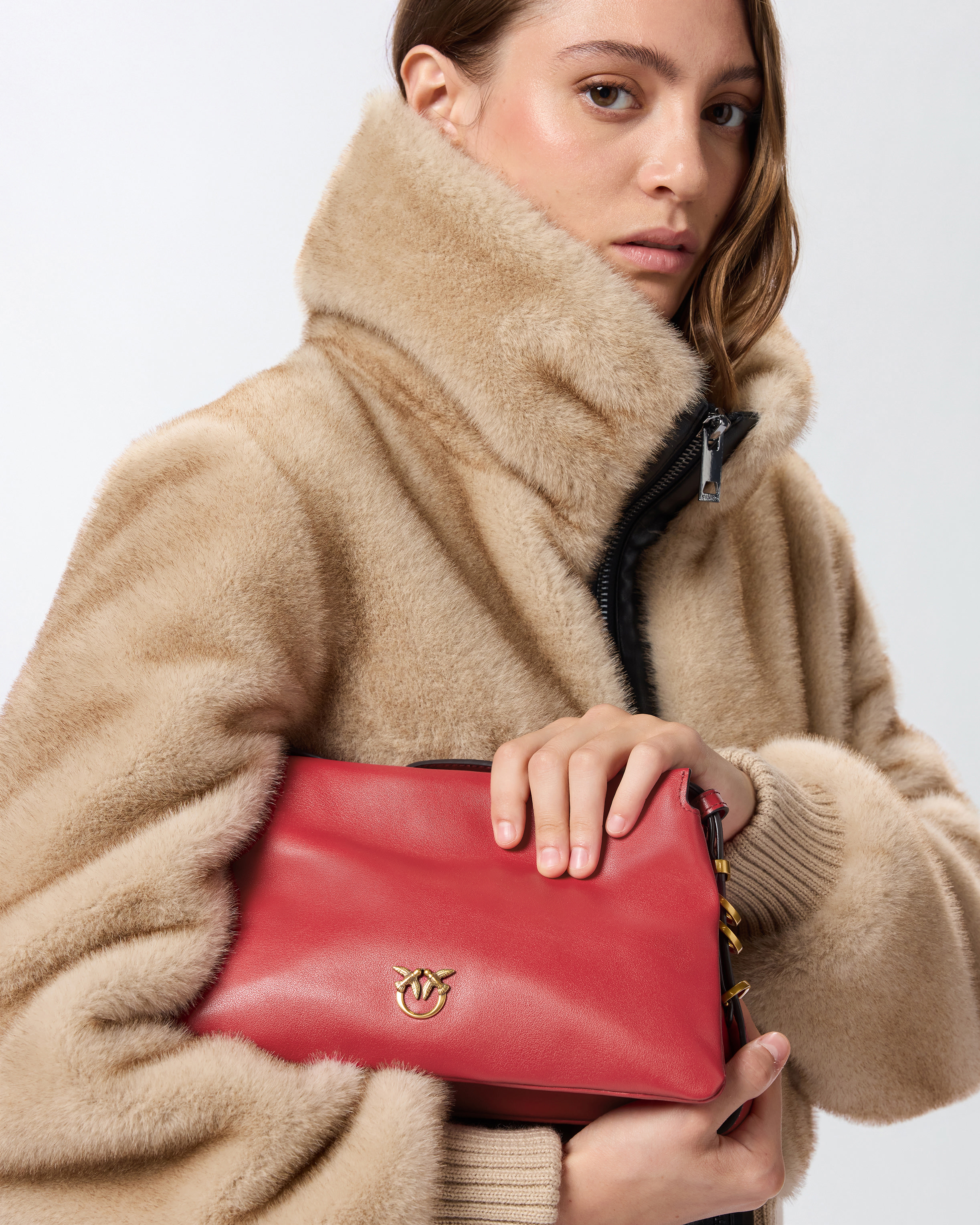 Pinko Mini Bag In Soft Calfskin With Metallic Details