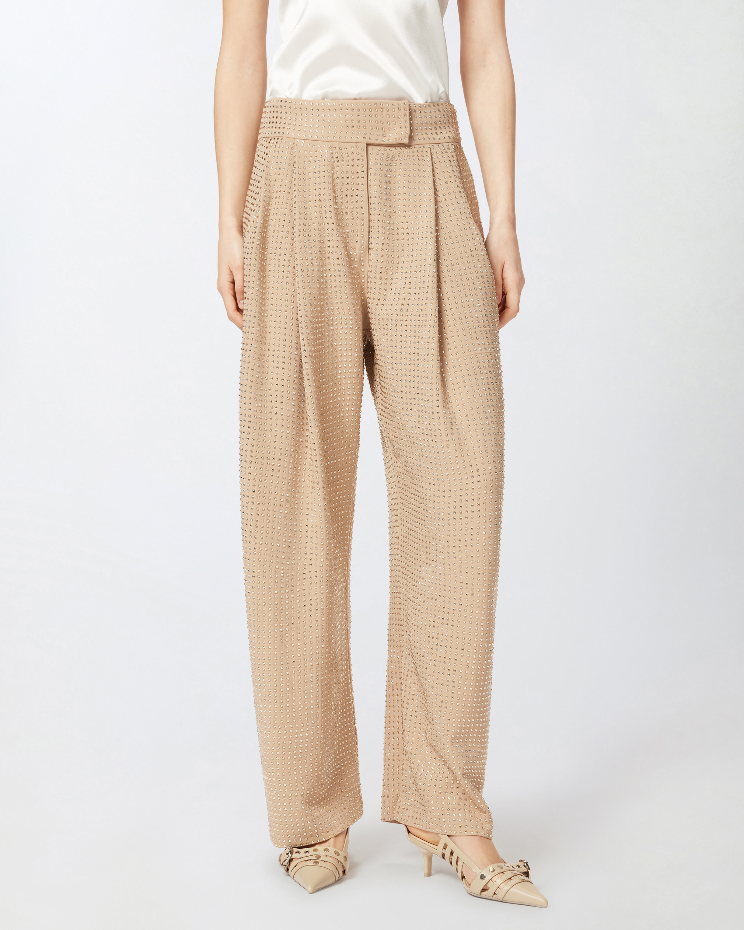 Pinko Wide Full Rhinestone Trousers