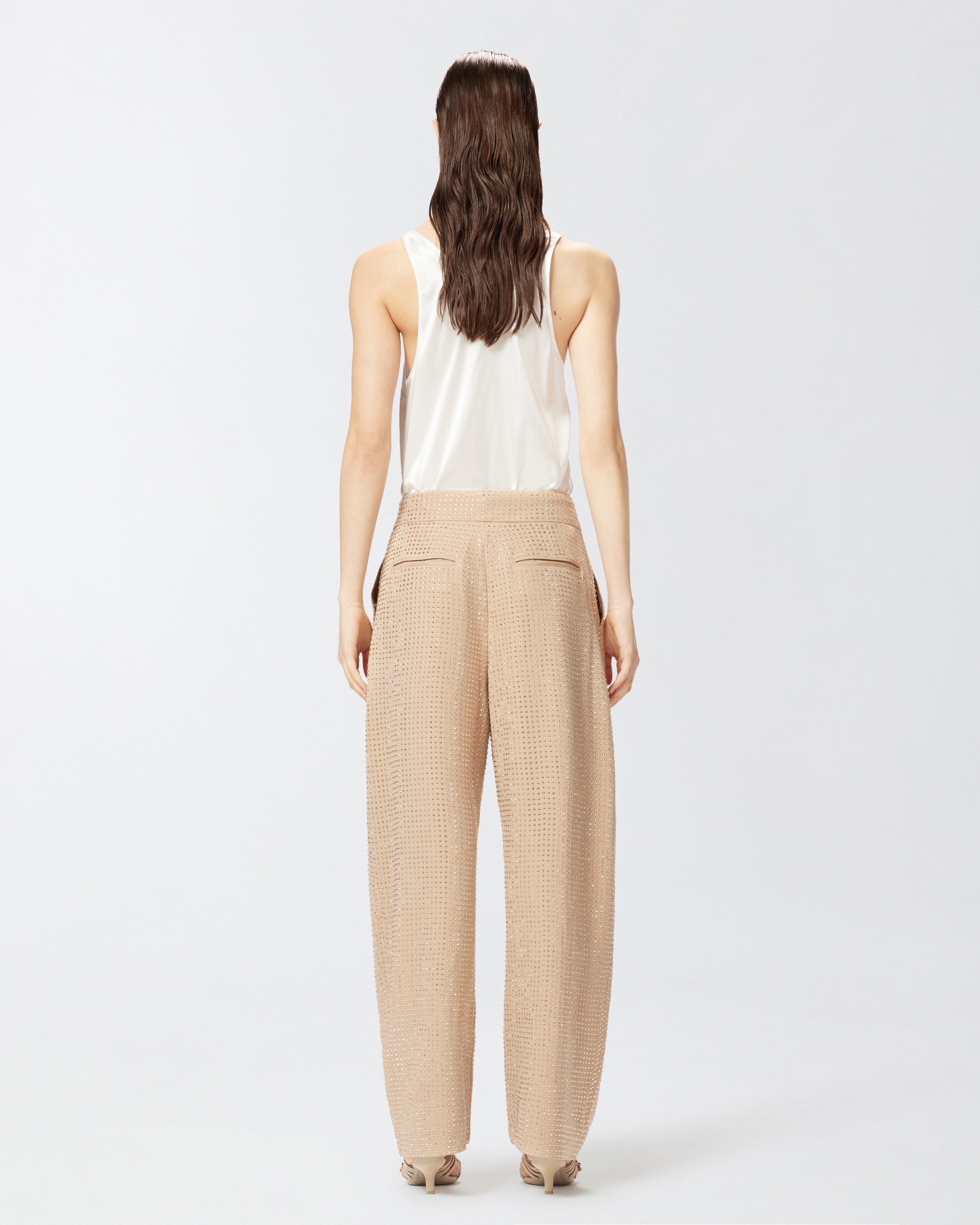 Pinko Wide Full Rhinestone Trousers