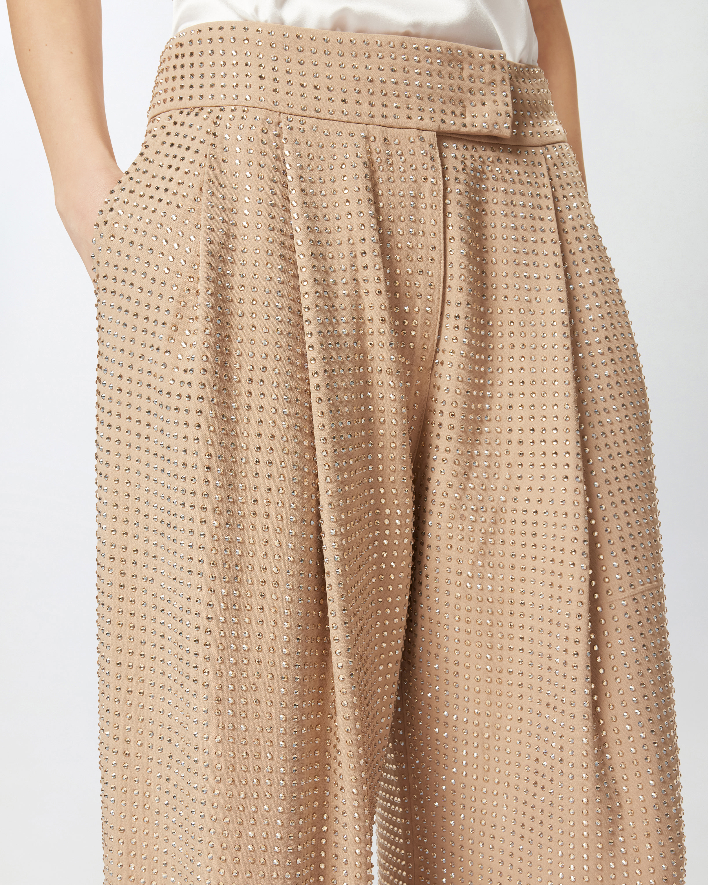Pinko Wide Full Rhinestone Trousers