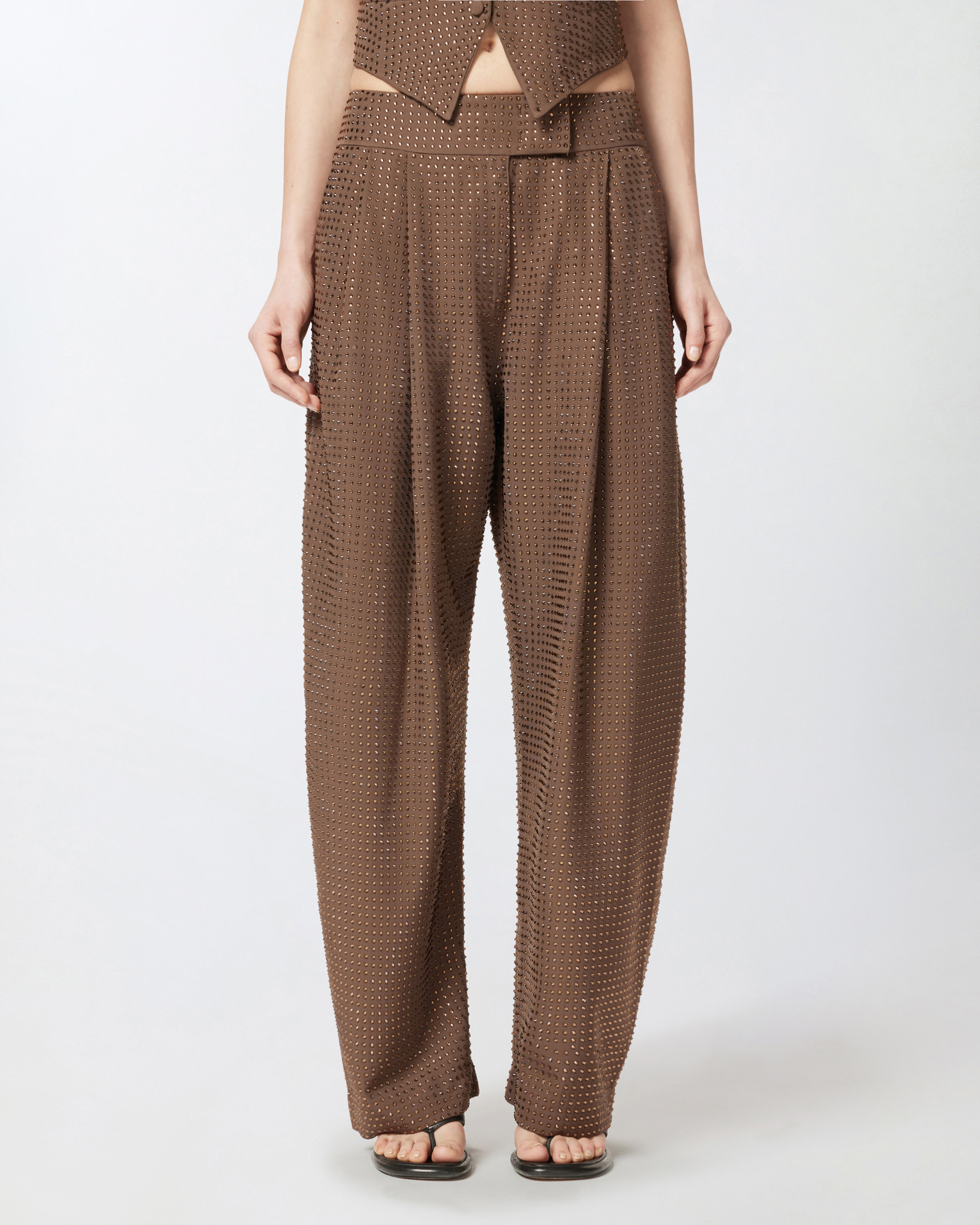 Pinko Wide Full Rhinestone Trousers