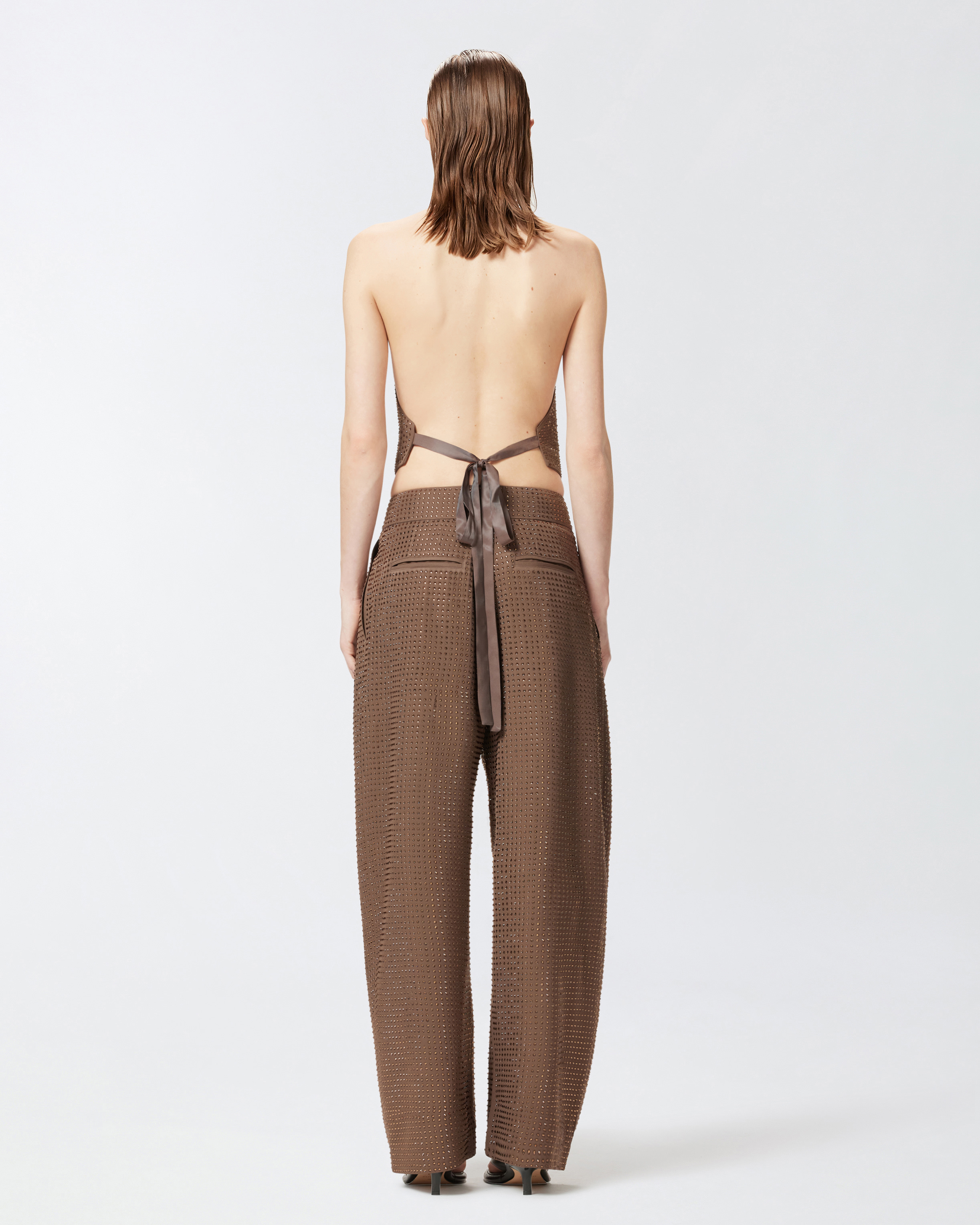 Pinko Wide Full Rhinestone Trousers