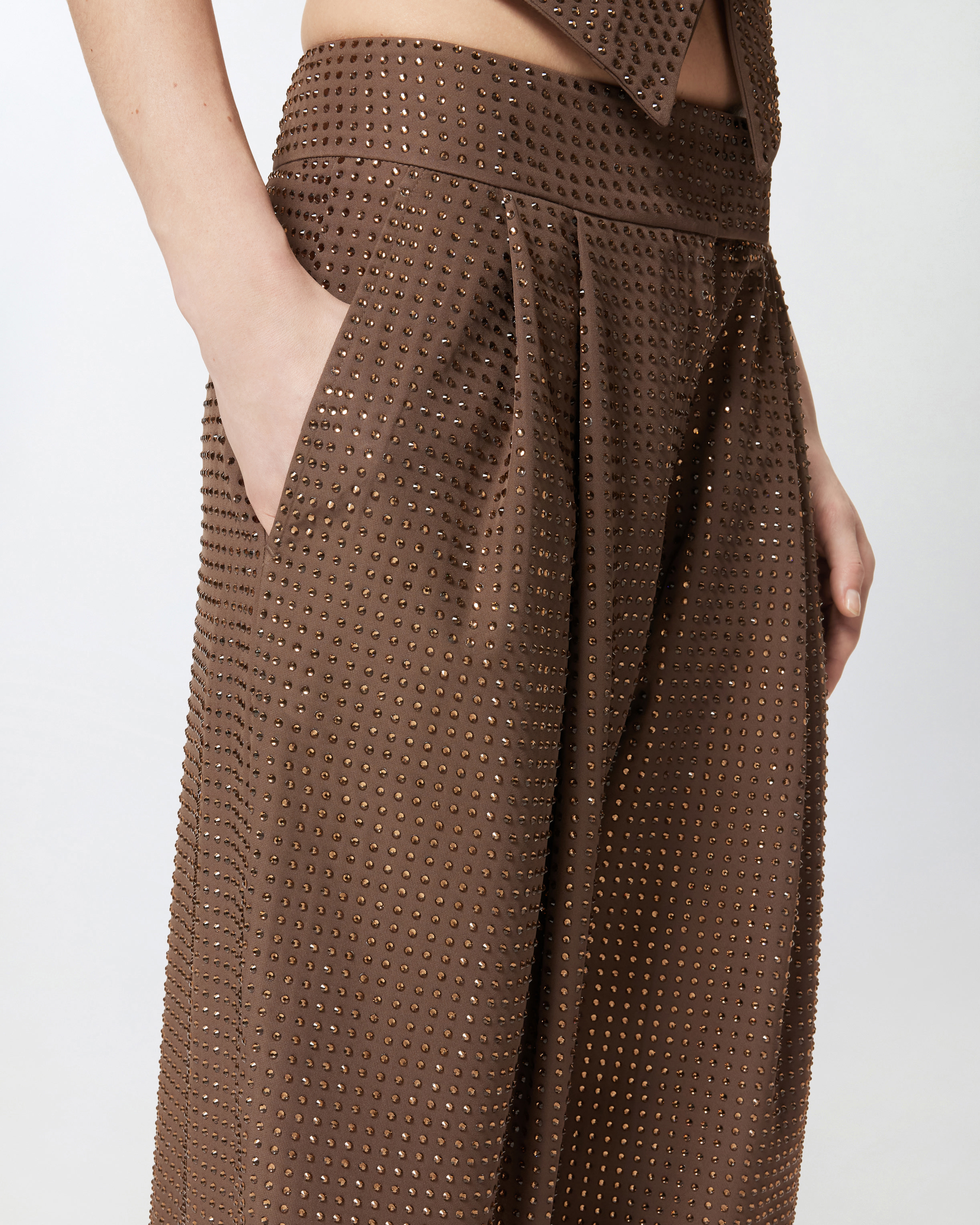 Pinko Wide Full Rhinestone Trousers