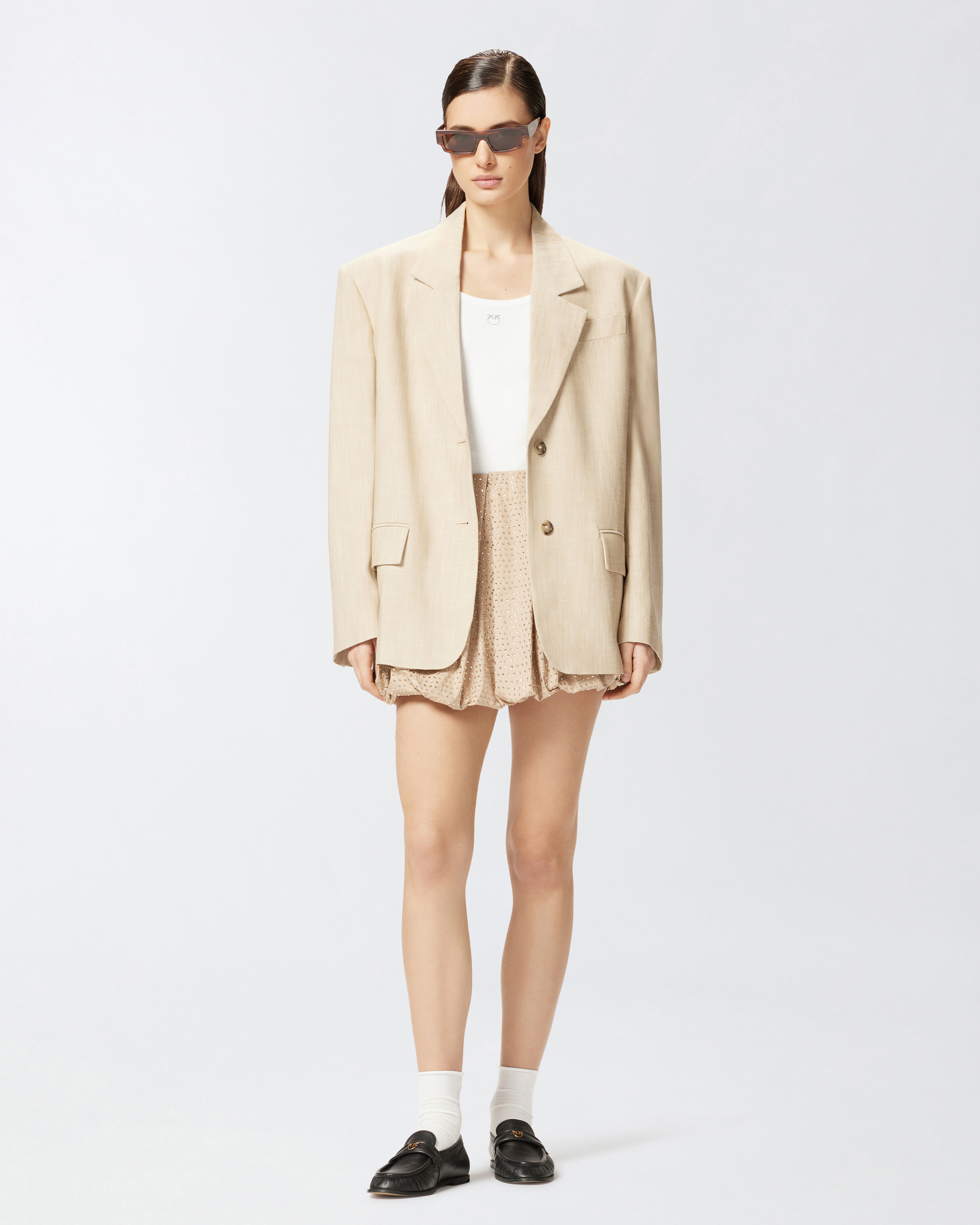 Pinko Full Rhinestone Balloon Miniskirt