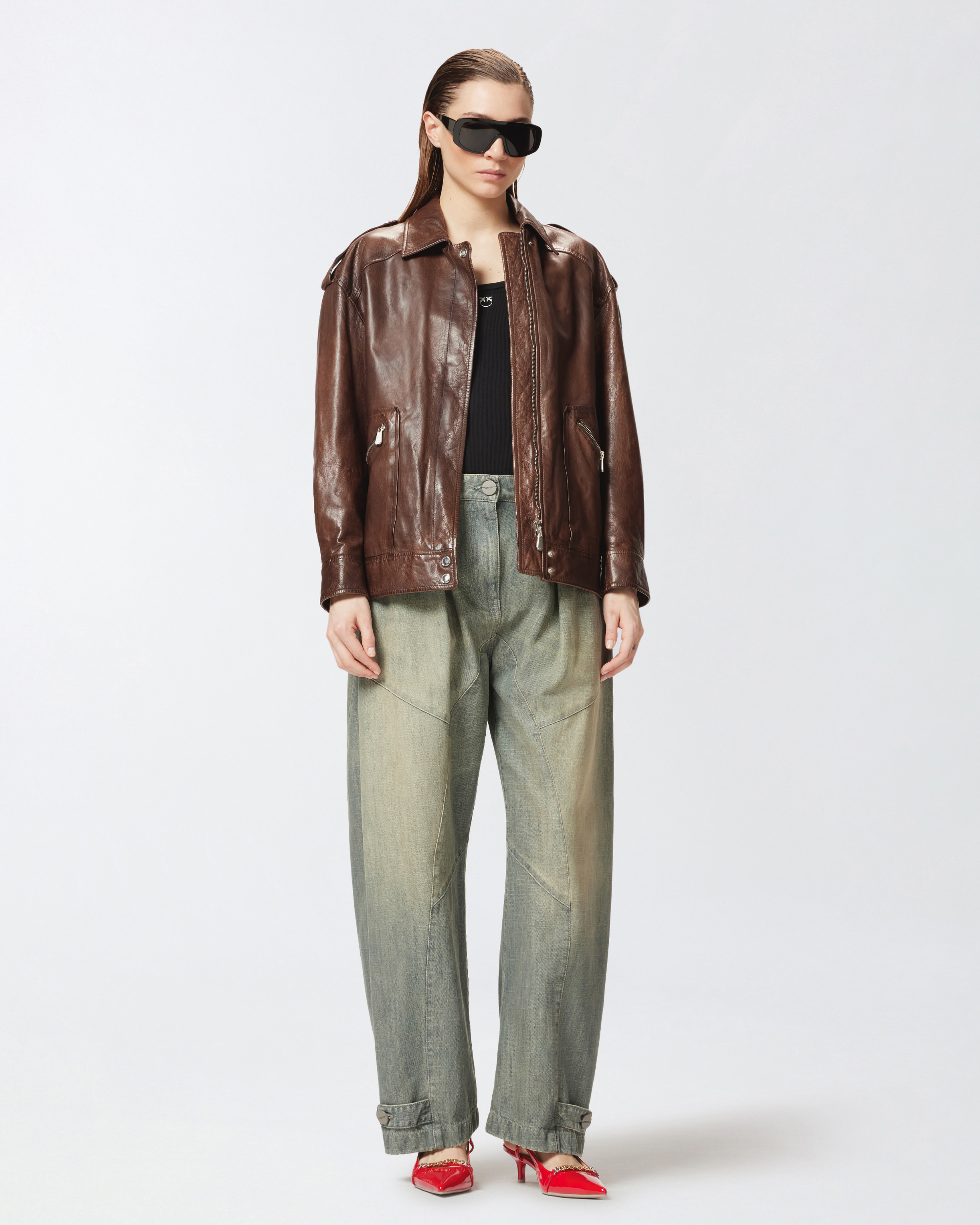 Jeans P-Pants aus Denim im Vintagestil mit Ballonbein - Blau - large | Pinko 