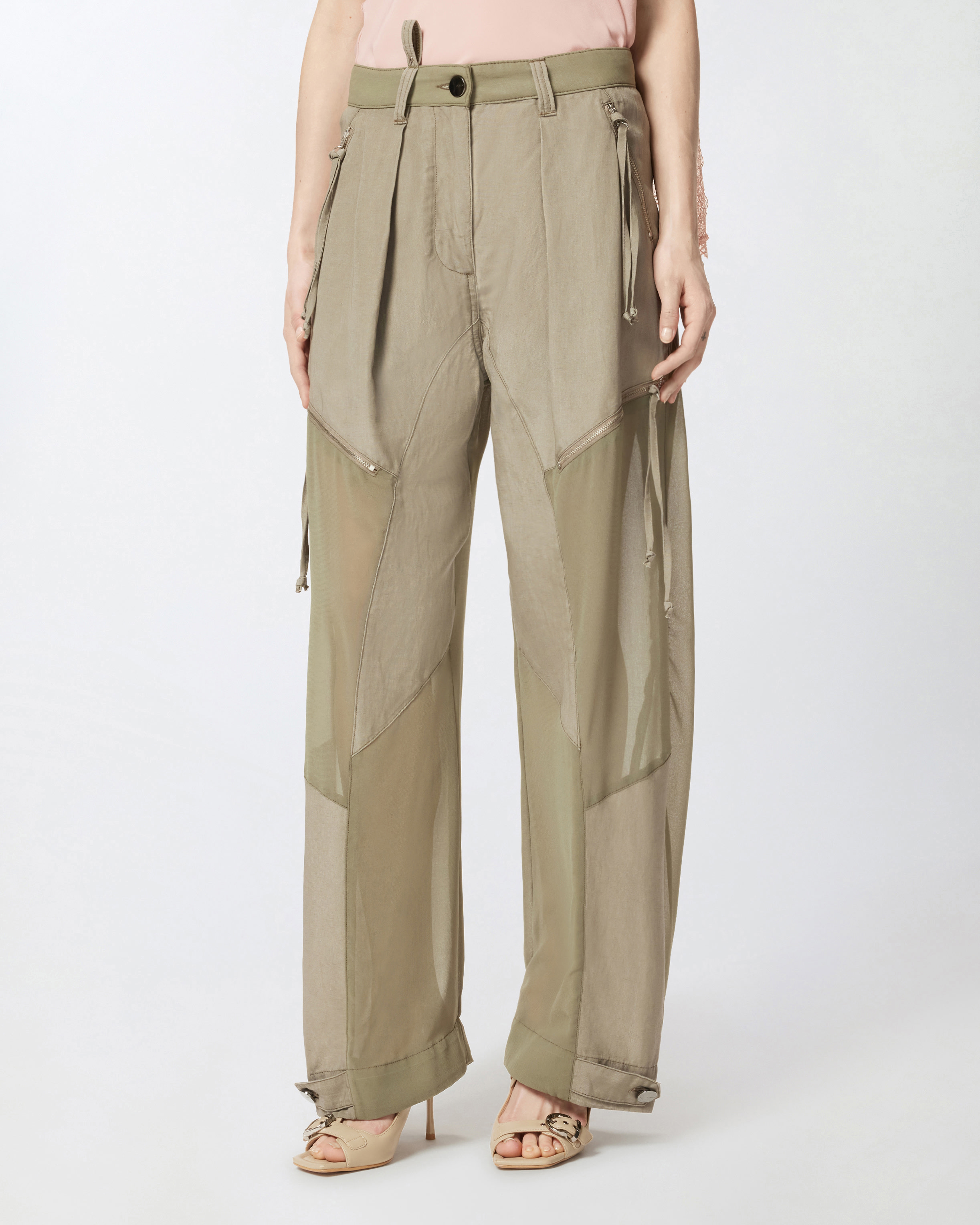 P-Pants trousers with zip and sheer inserts PINKO → Shop Online