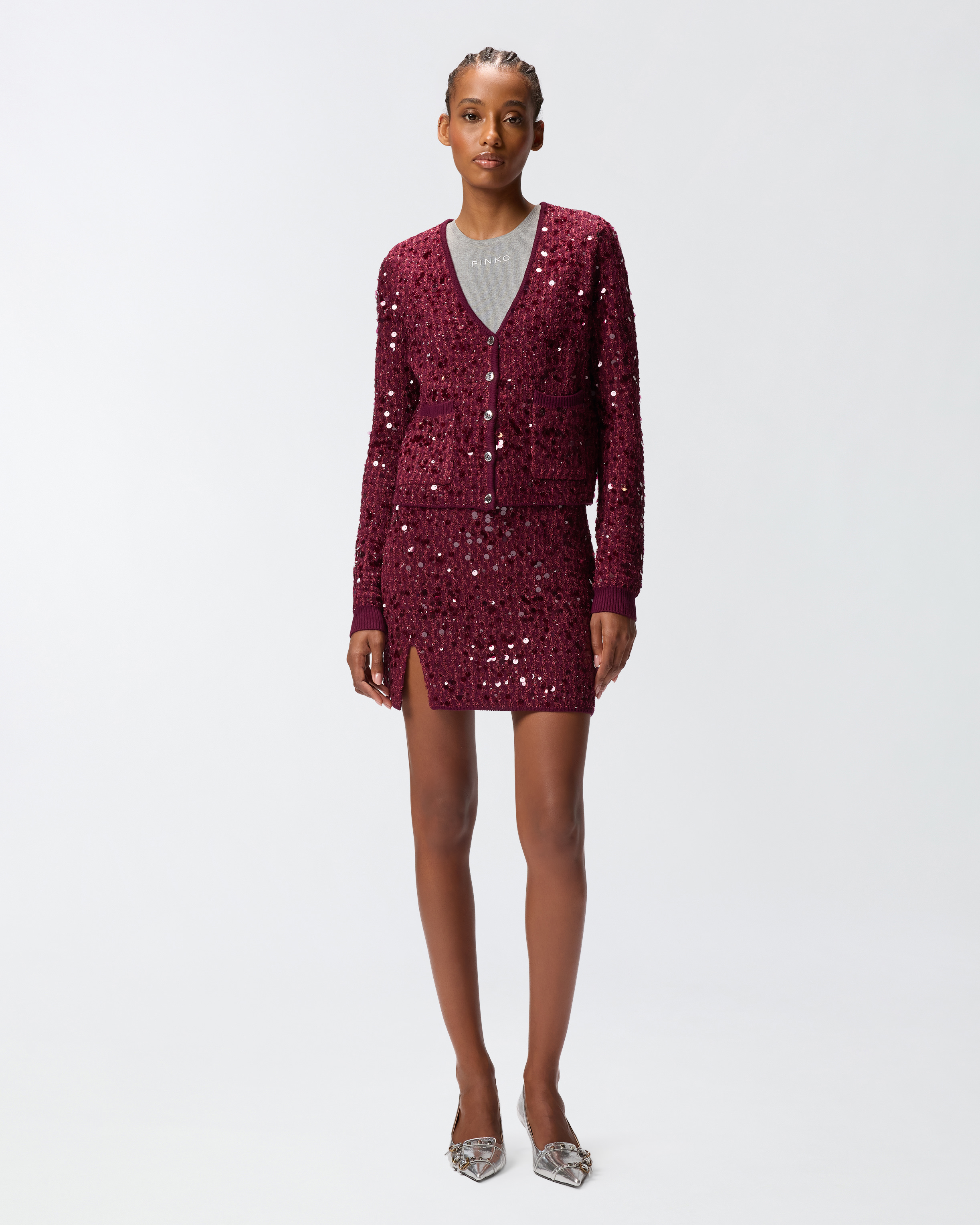 Pinko Long-sleeved Cardigan In Multi