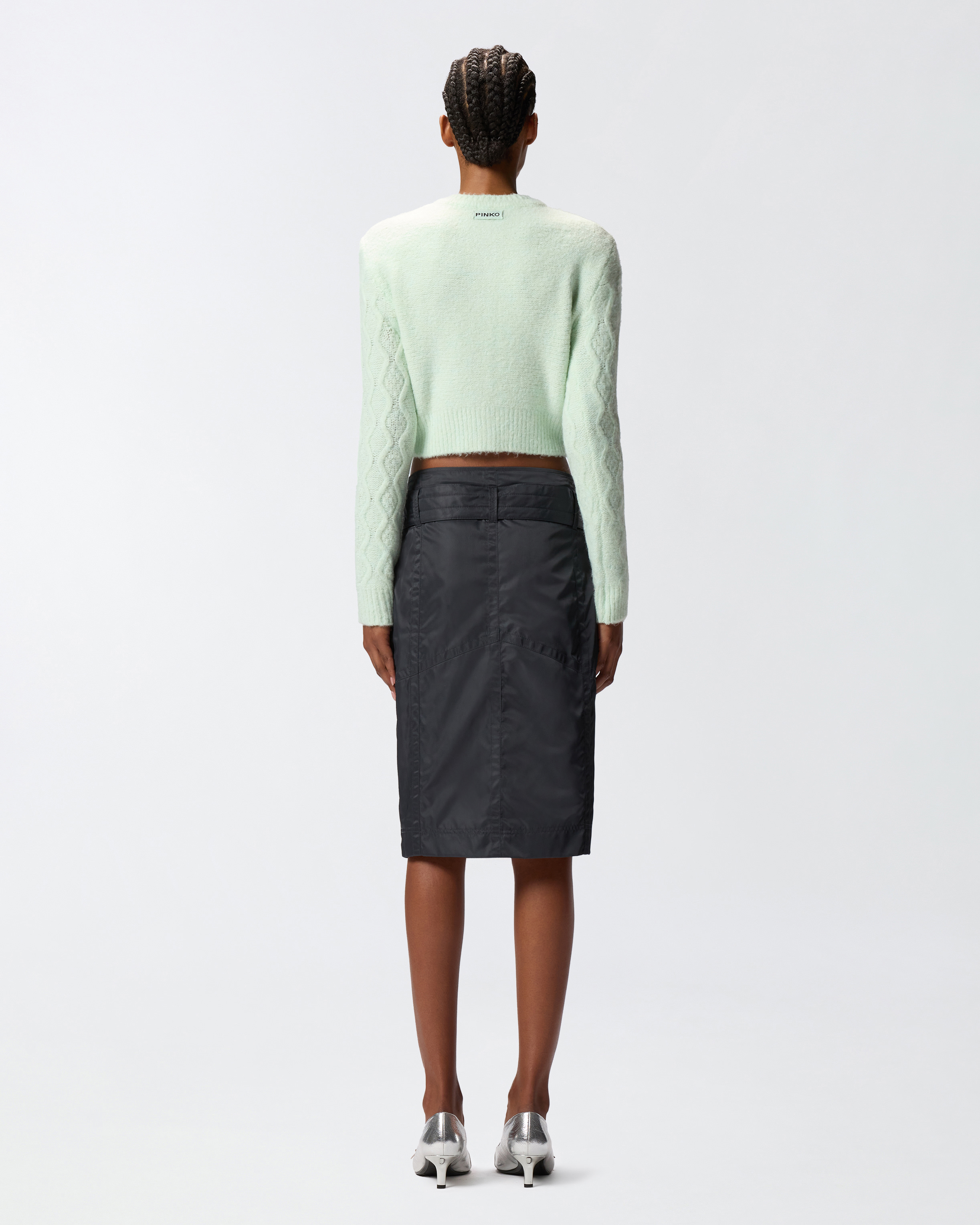 Pinko Belted Pencil Skirt In Black