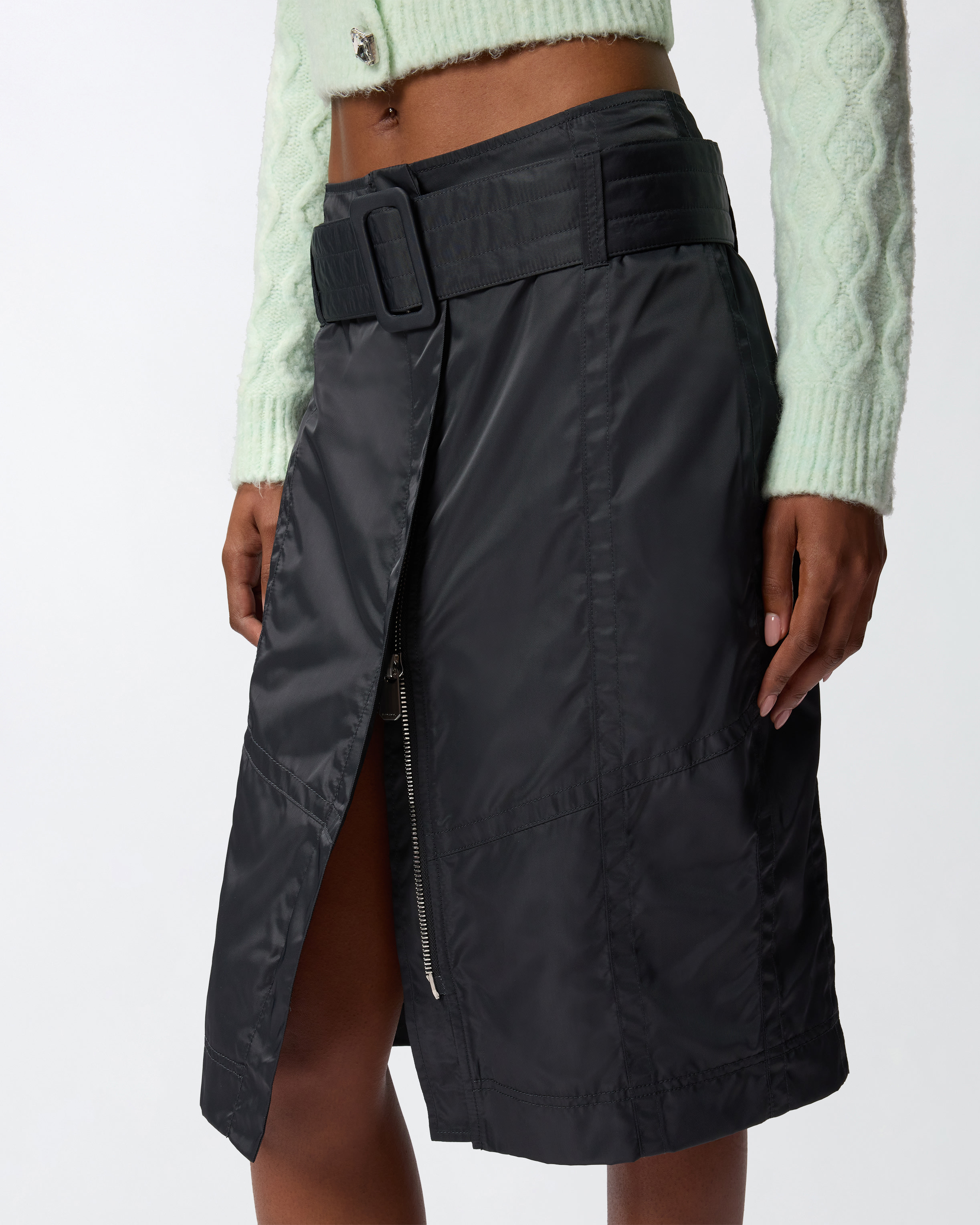 Pinko Belted Pencil Skirt In Black