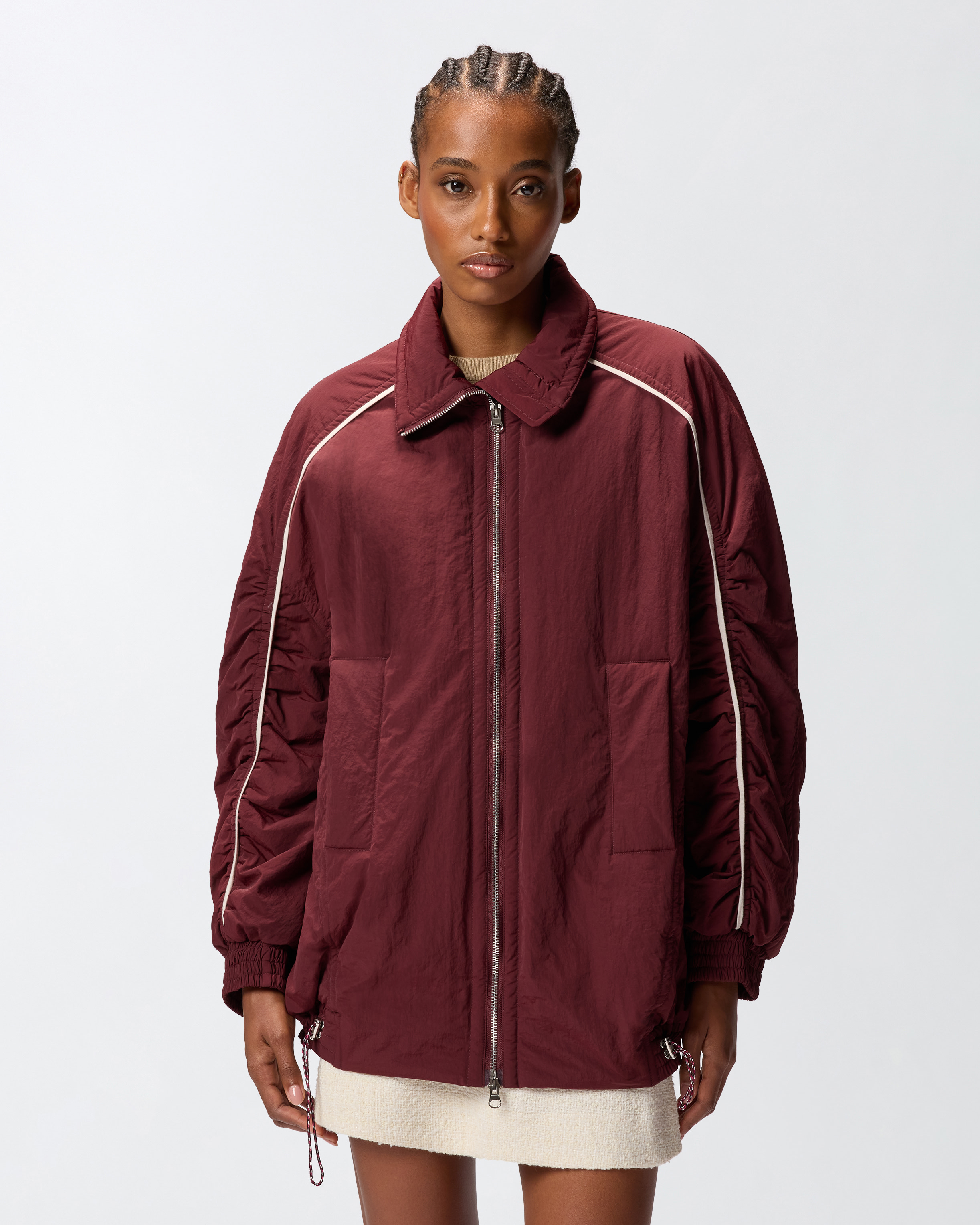 Cazadora holgada con bordes en contraste - Bordeaux, Rojo - large | Pinko 