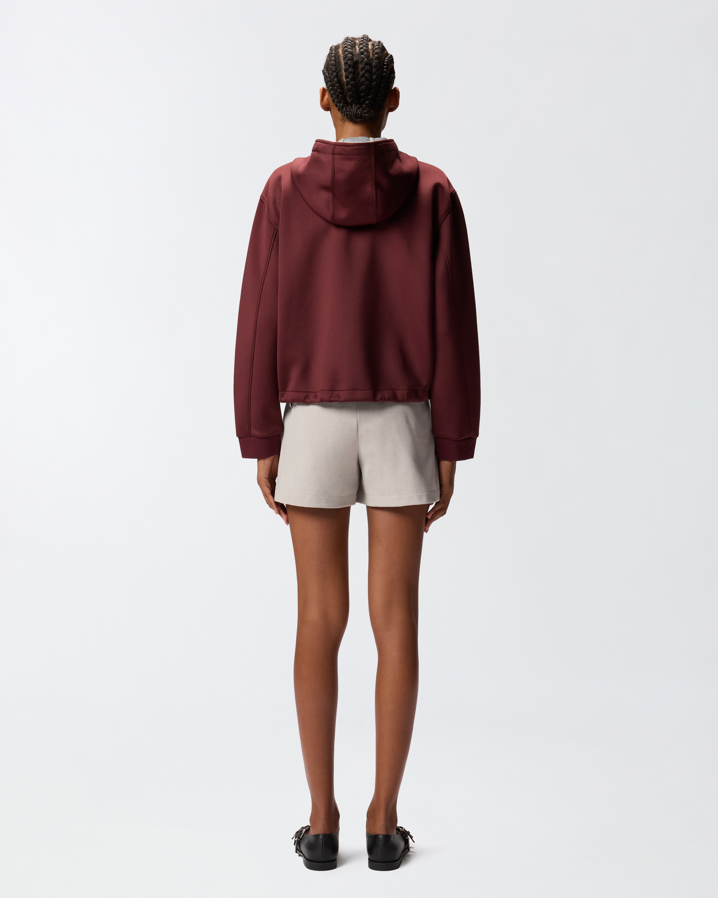 Neoprene-effect sweatshirt jacket with jewel embroidery 2