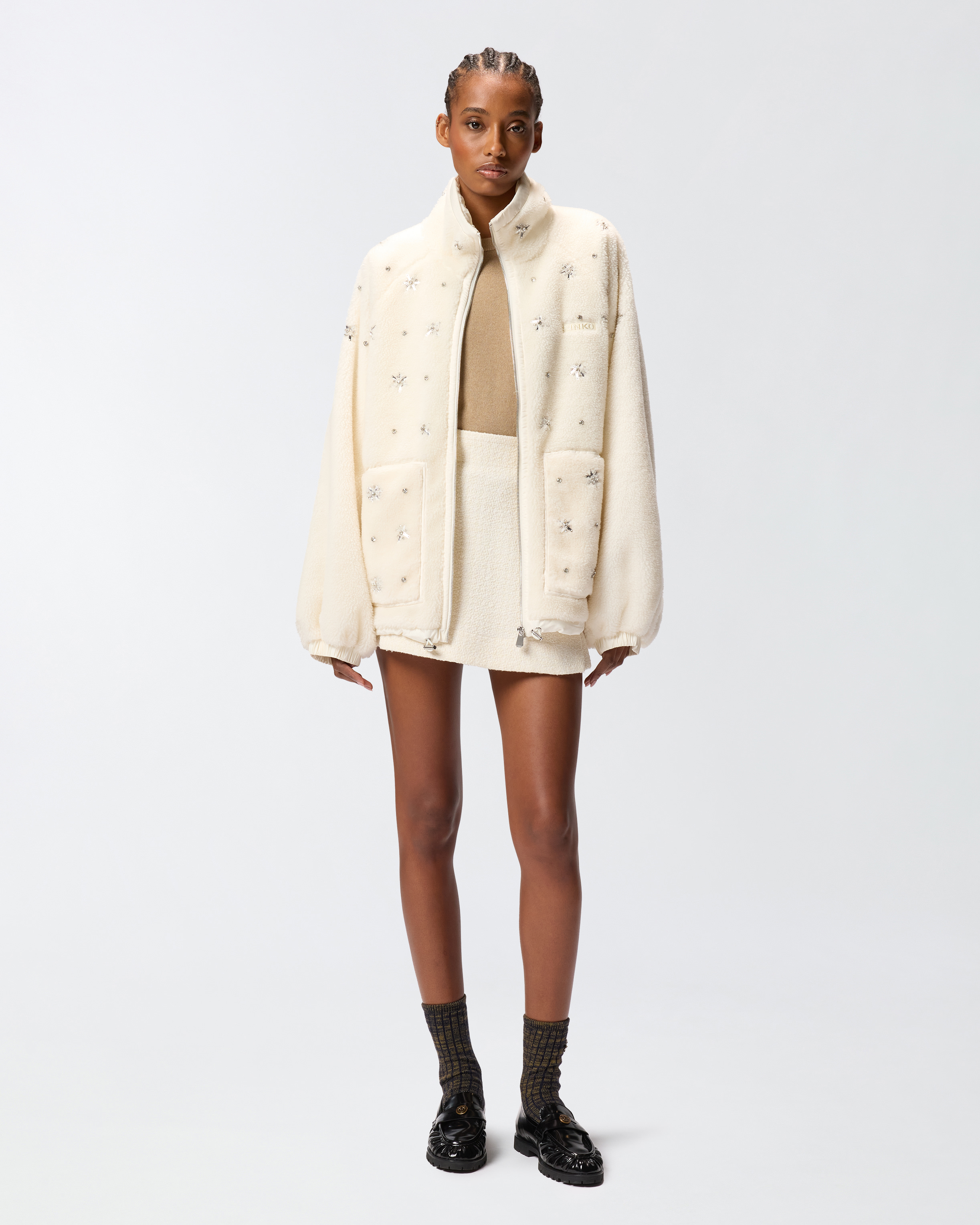 Bómber de punto polar con bordado joya 1