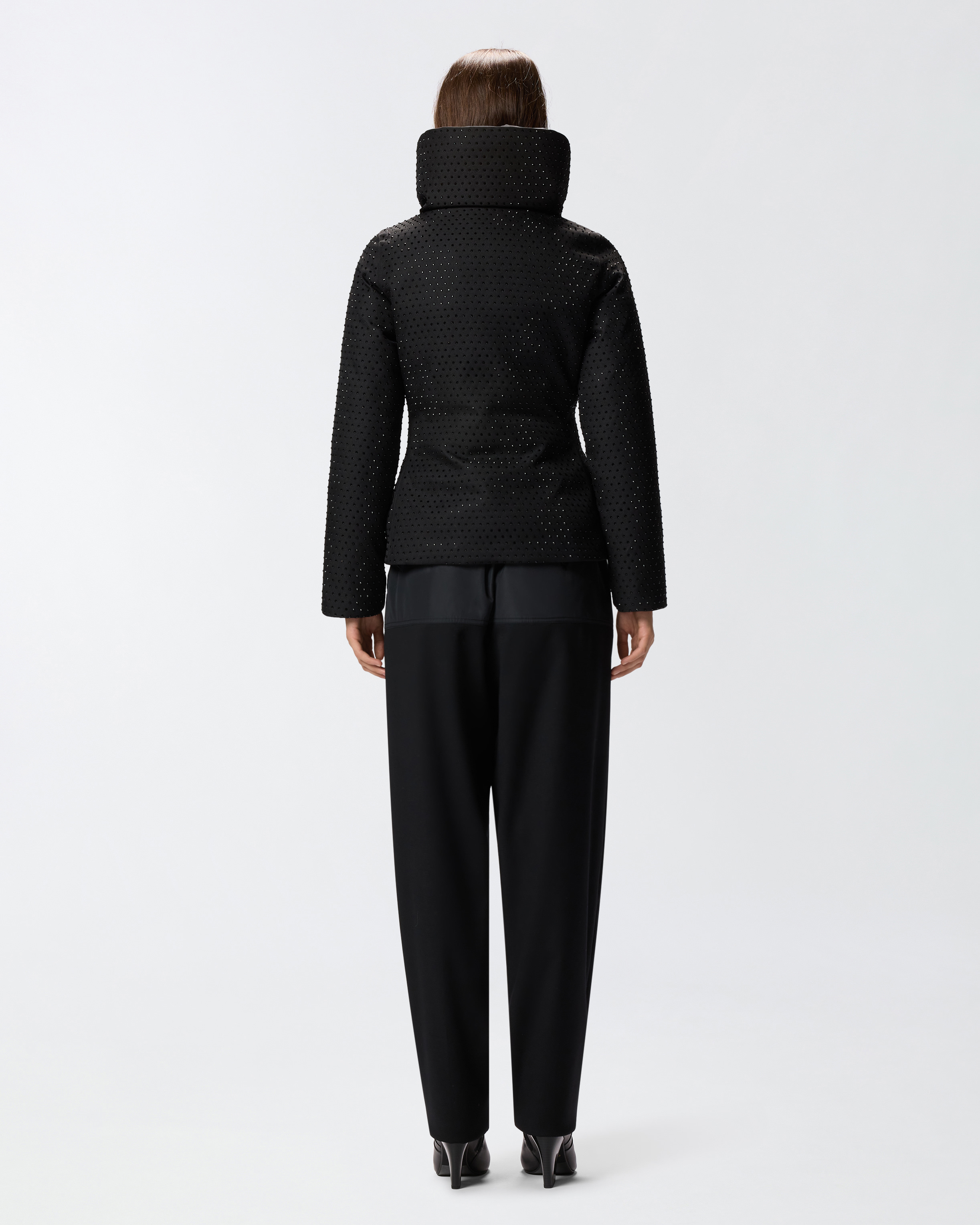 Pinko Strass-embellished High-neck Jacket In Black