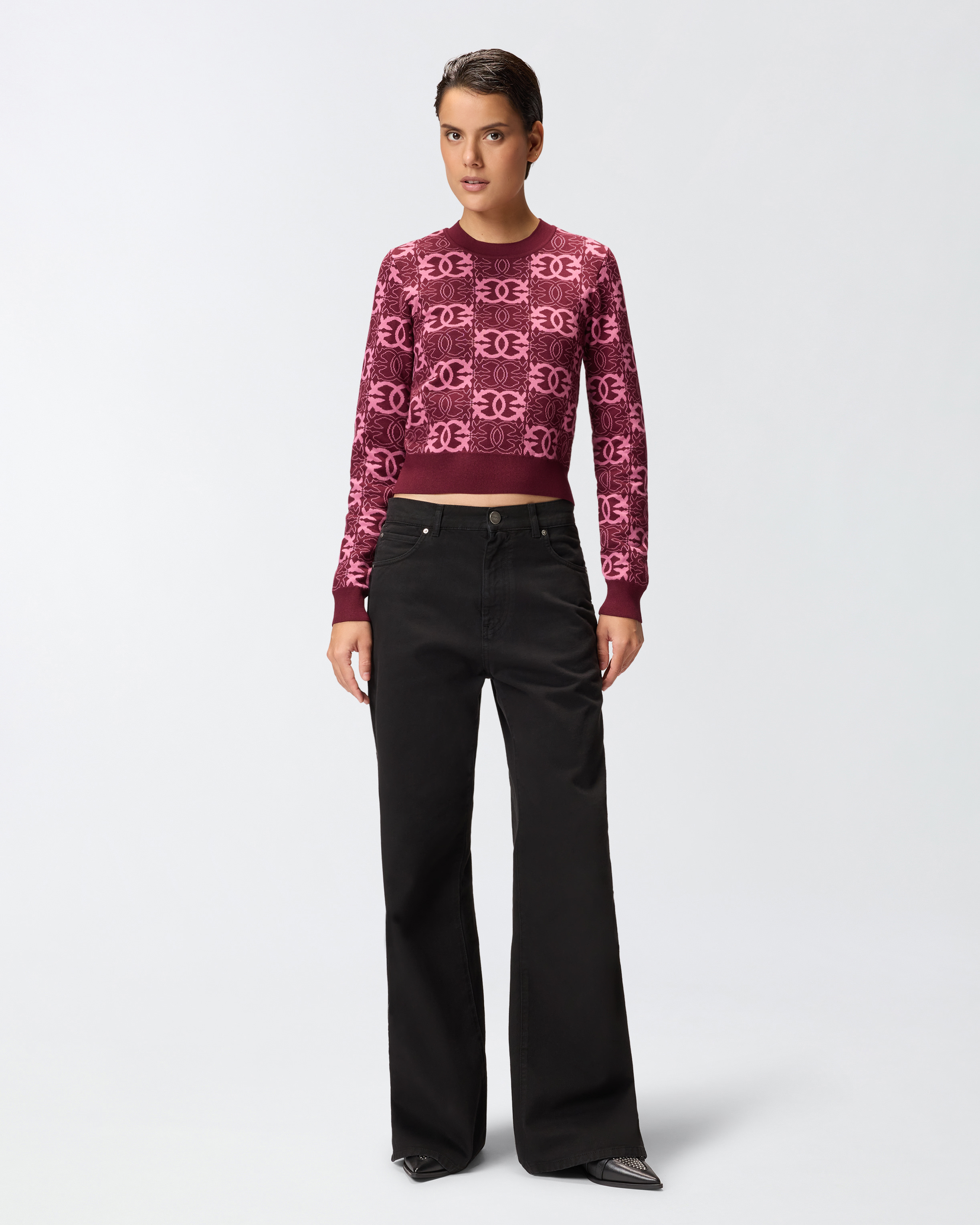 Maglia cropped con logo Love Birds 1