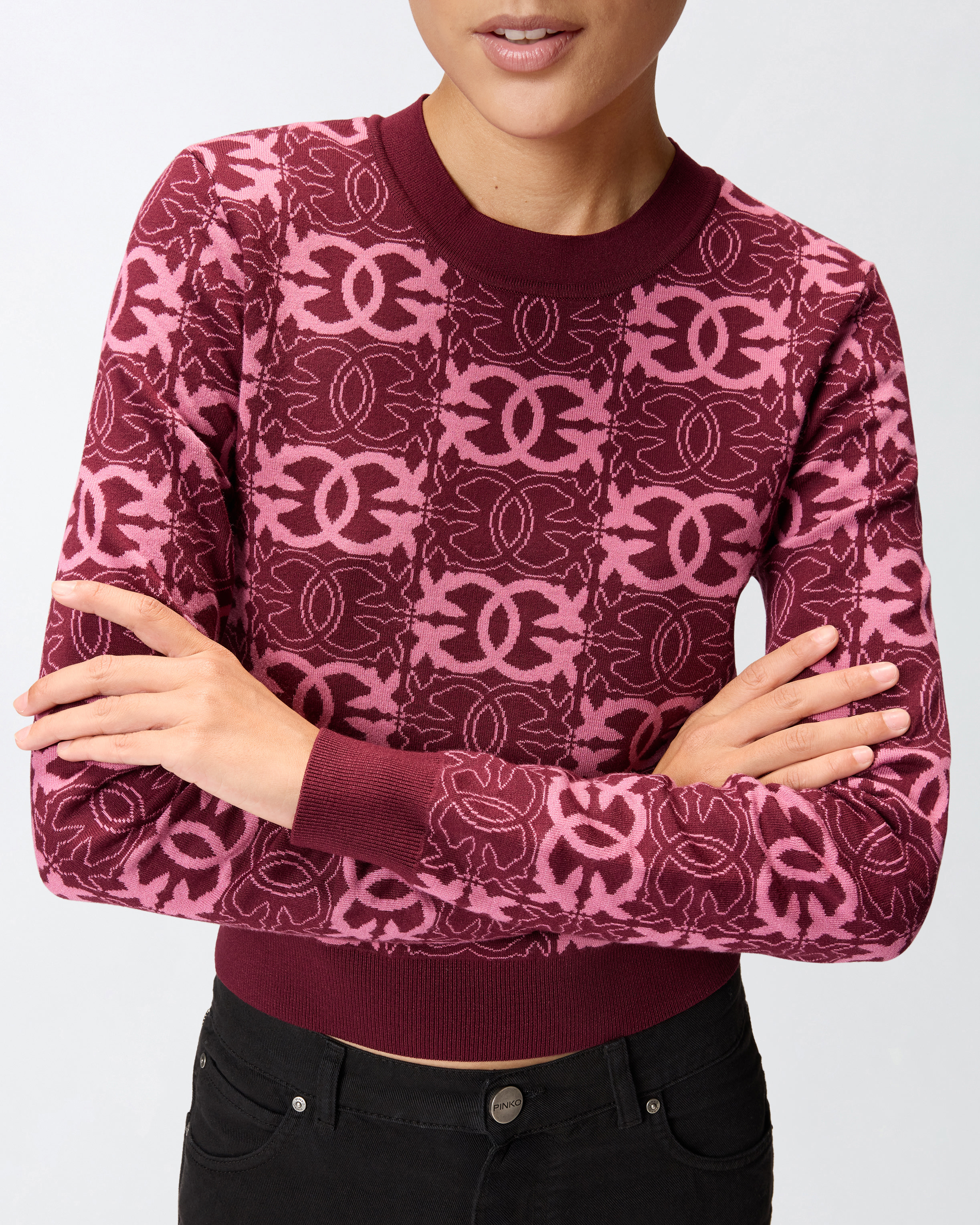 Maglia cropped con logo Love Birds 3