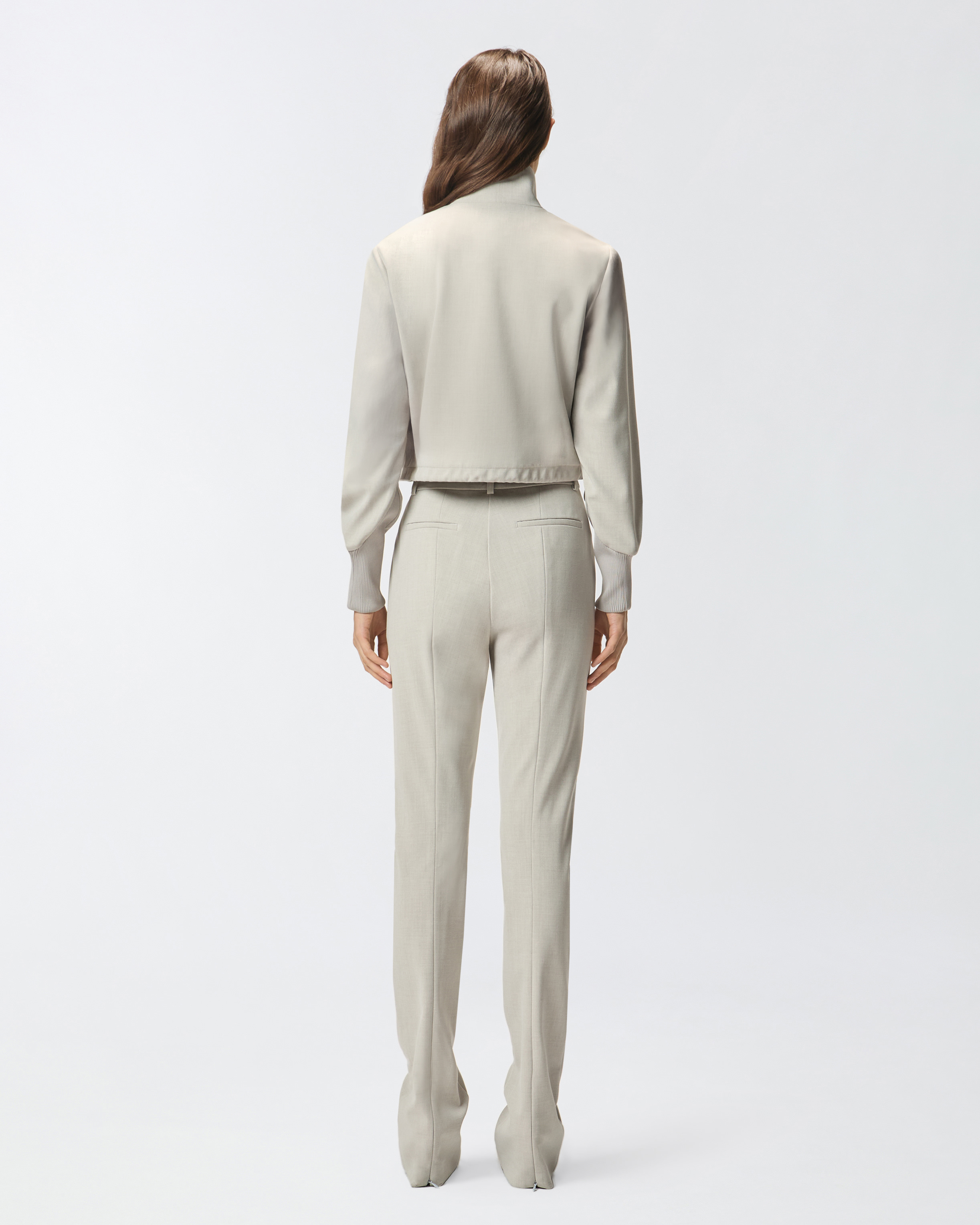 Slim-fit cropped jacket with drawstring 2