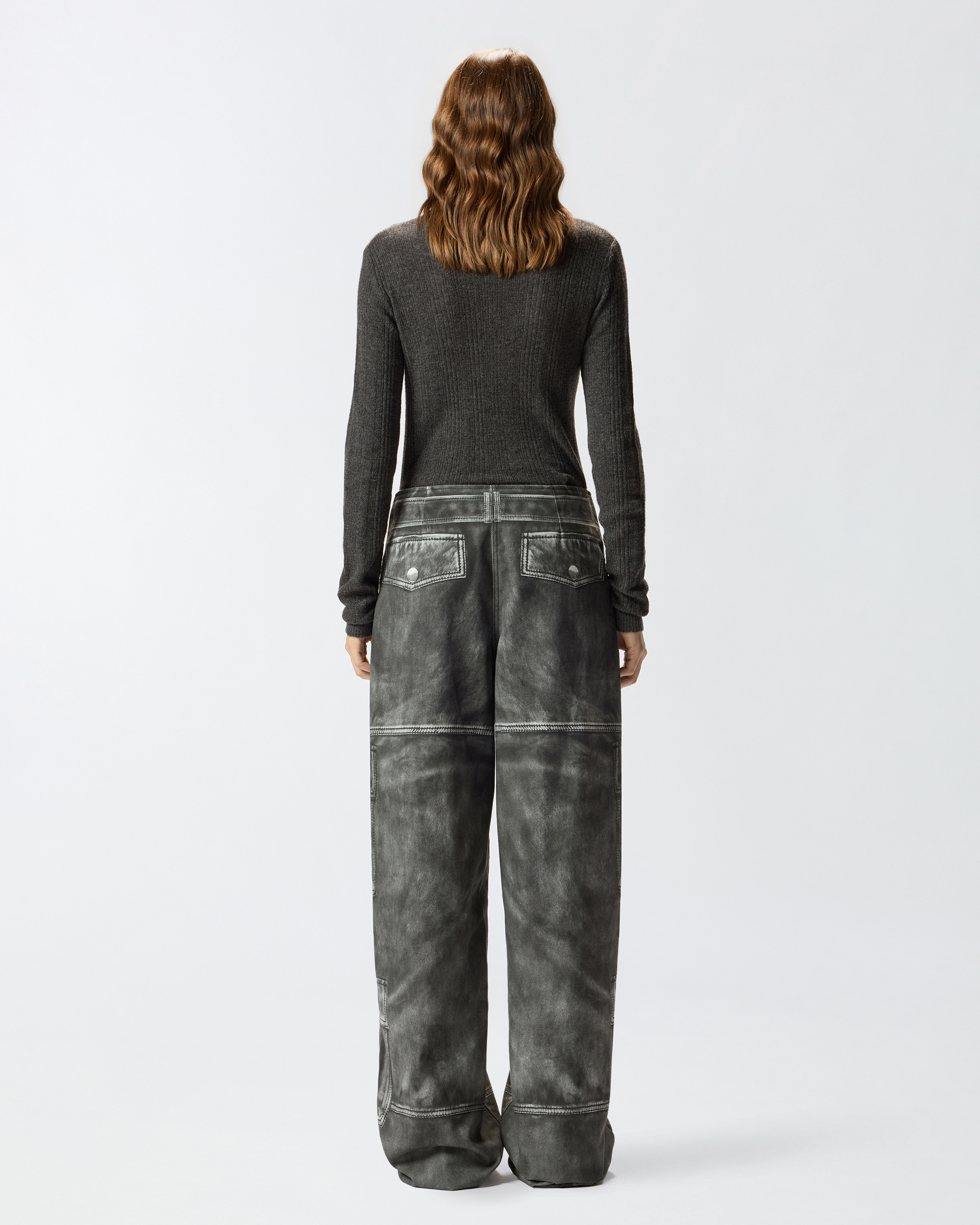 Pantalon wide leg imprimé effet cuir 2