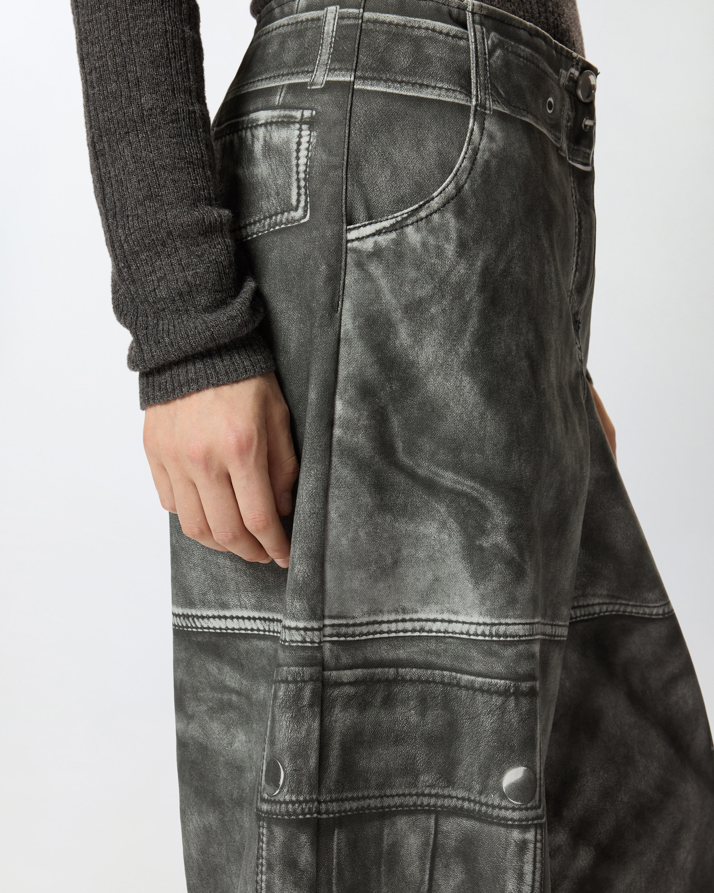 Pantalon wide leg imprimé effet cuir 3