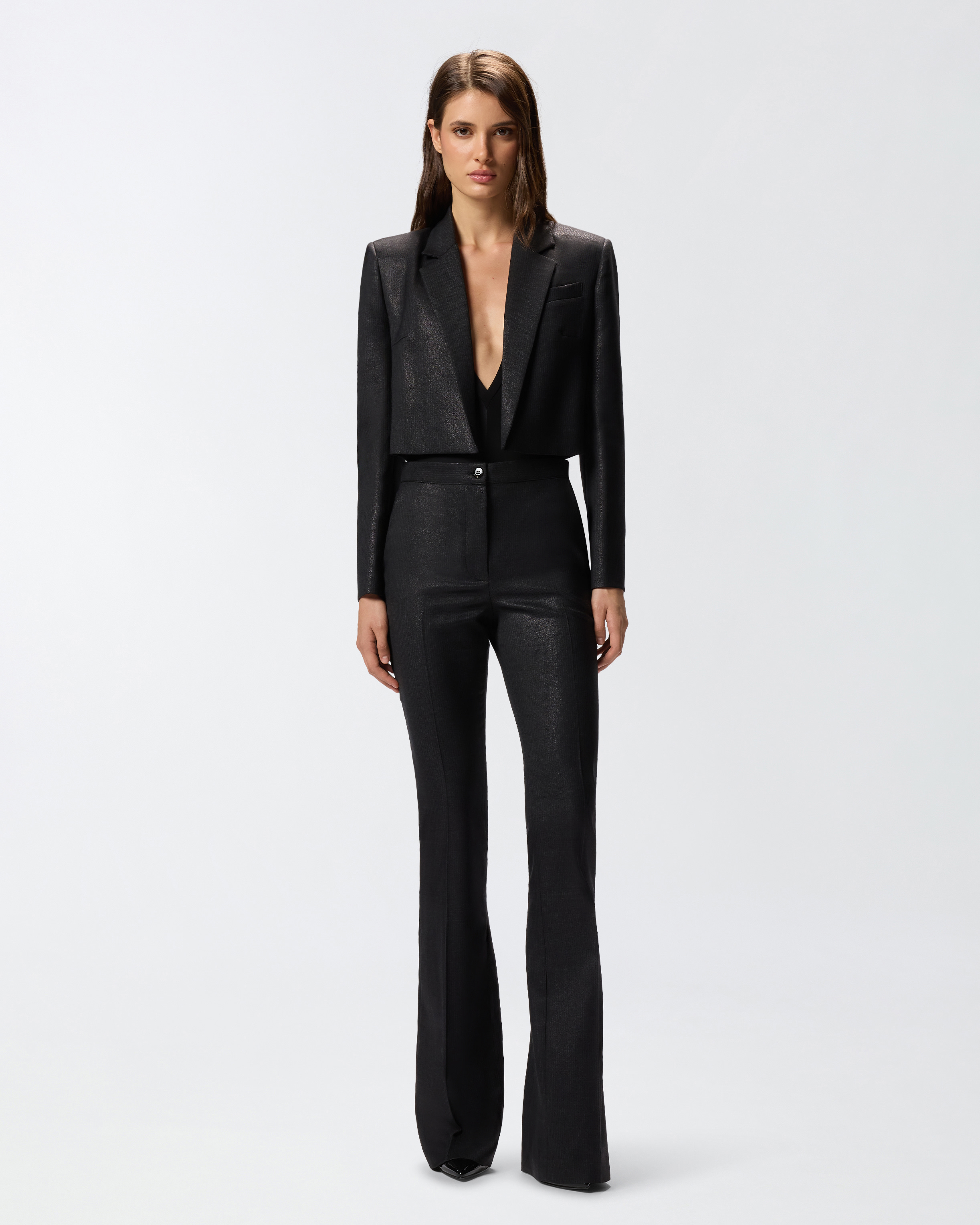 Veste spencer à rayures effet brillant 1