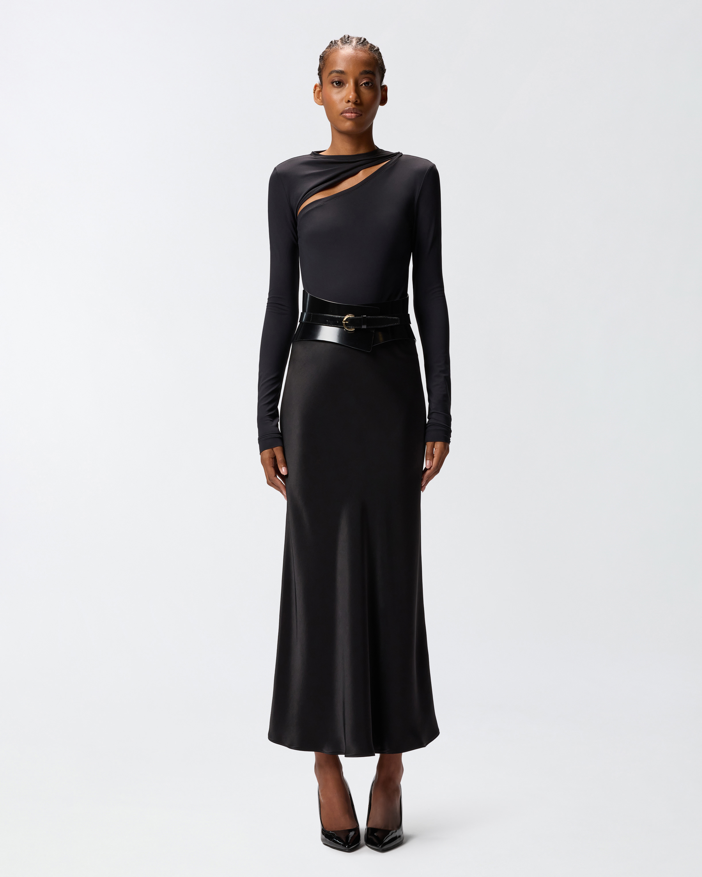 色丁迷笛半裙 - 黑色 - large | Pinko 