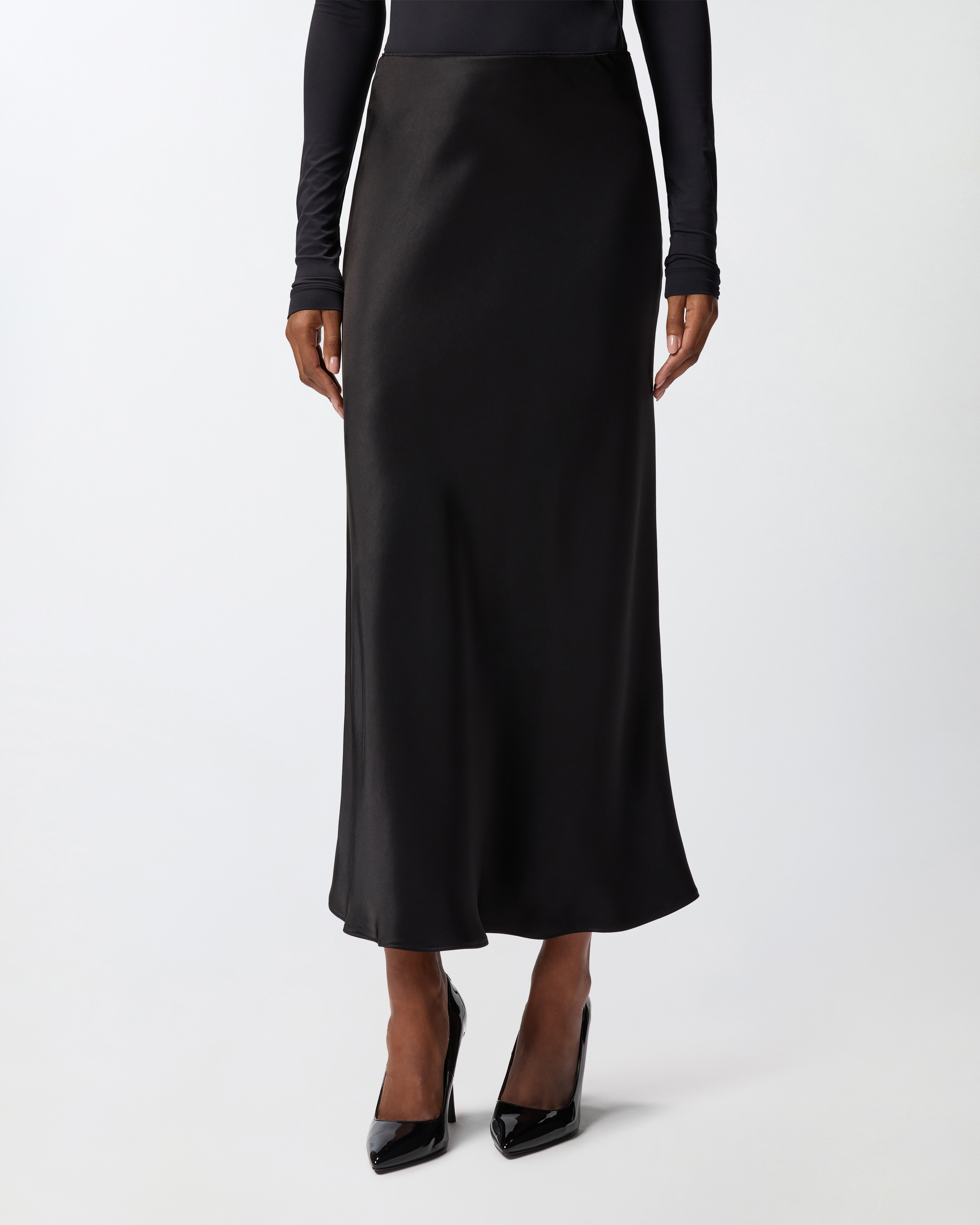 Атласная юбка миди 1