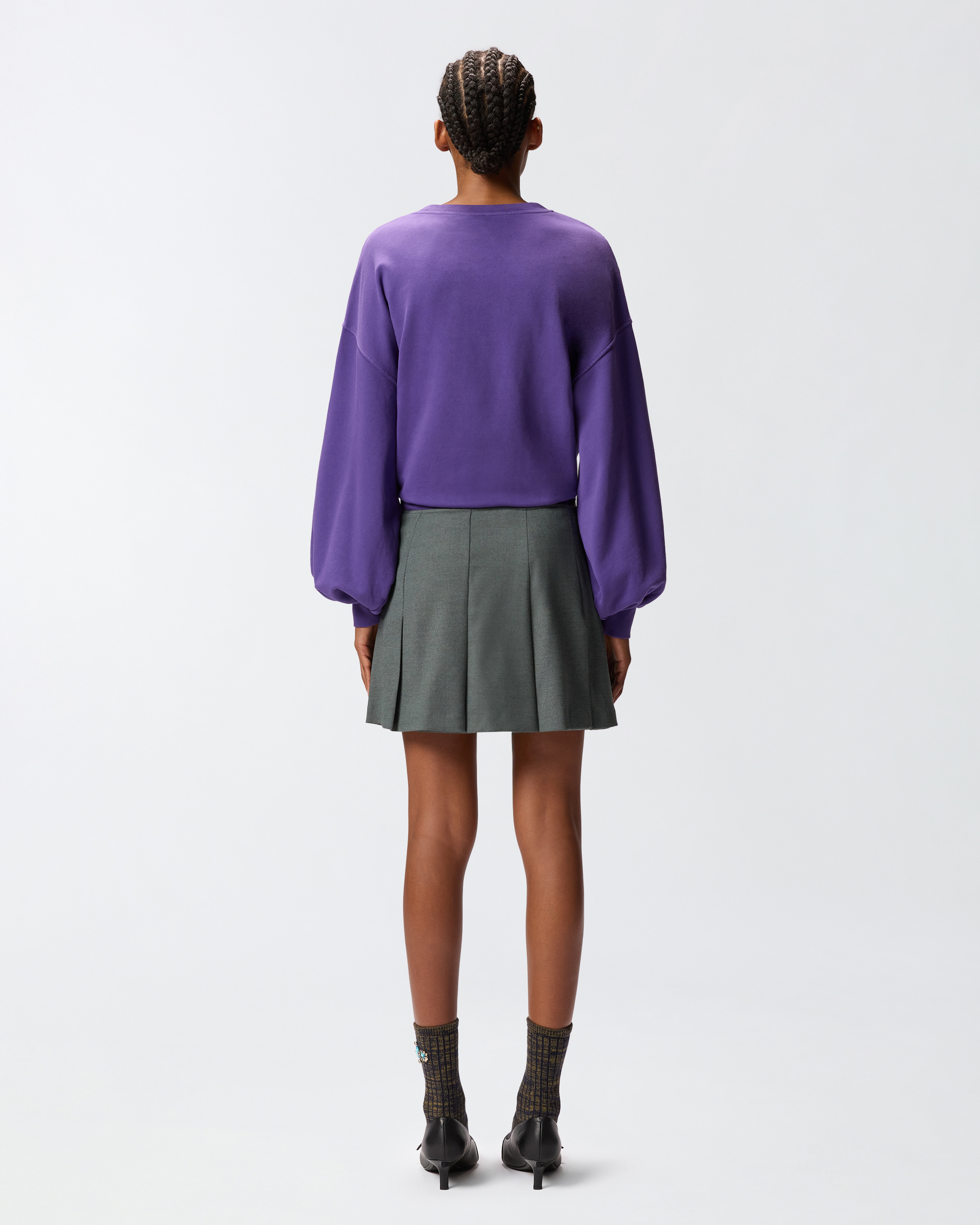 Pinko Pleated Wool-blend Mini Skirt In Gray