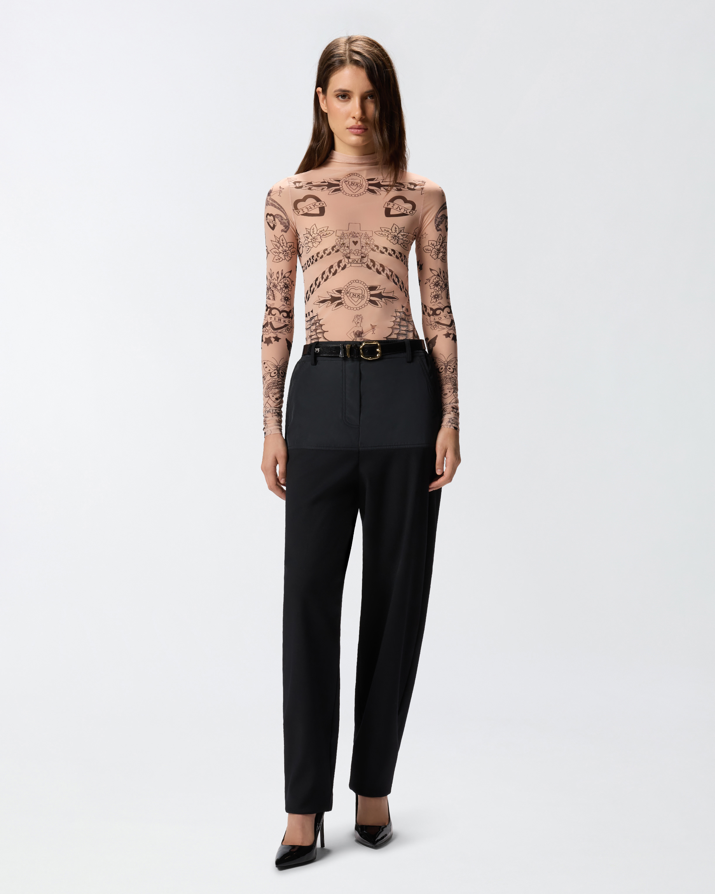 Pinko Panelled-design Trousers In Black