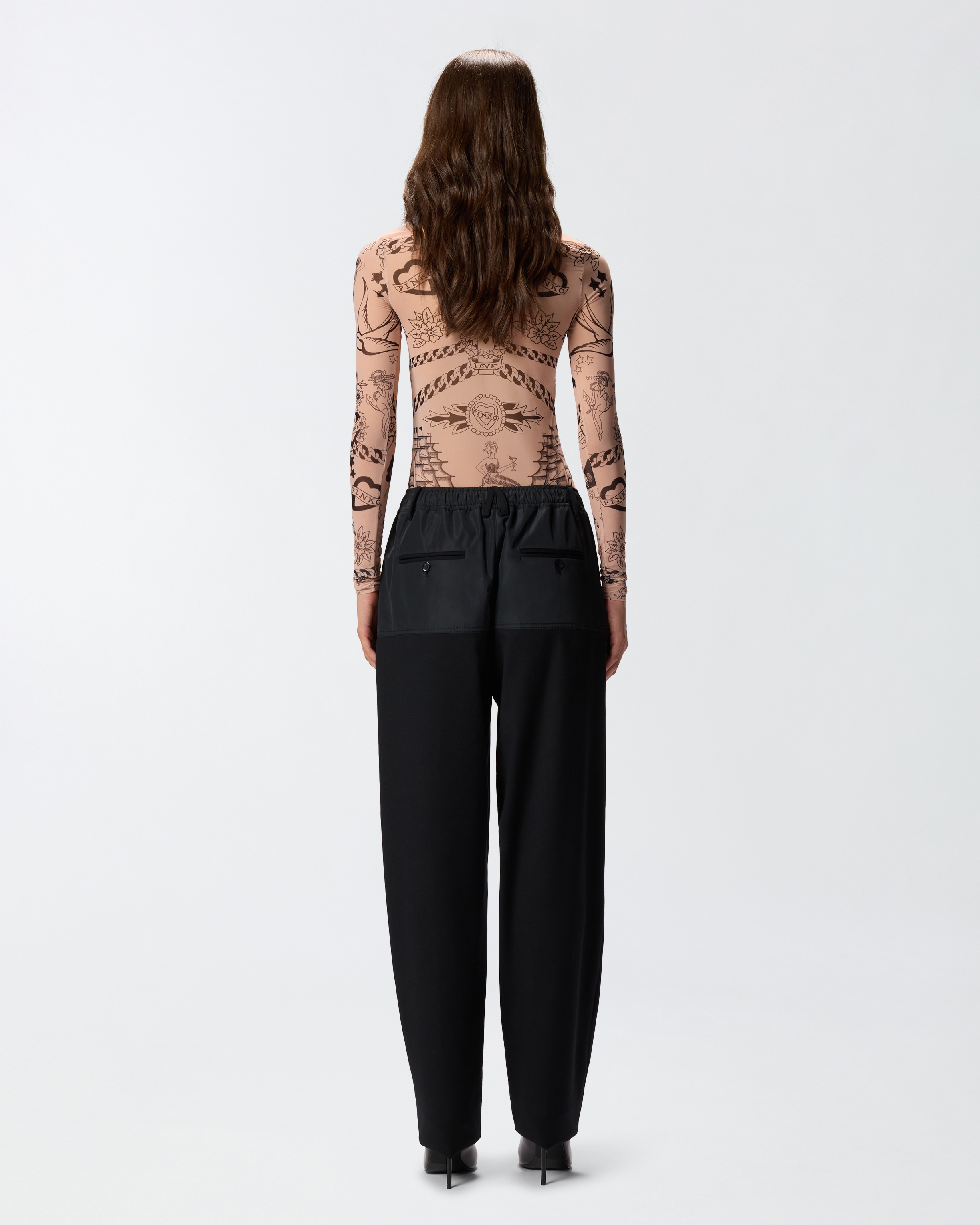 Pinko Panelled-design Trousers In Black