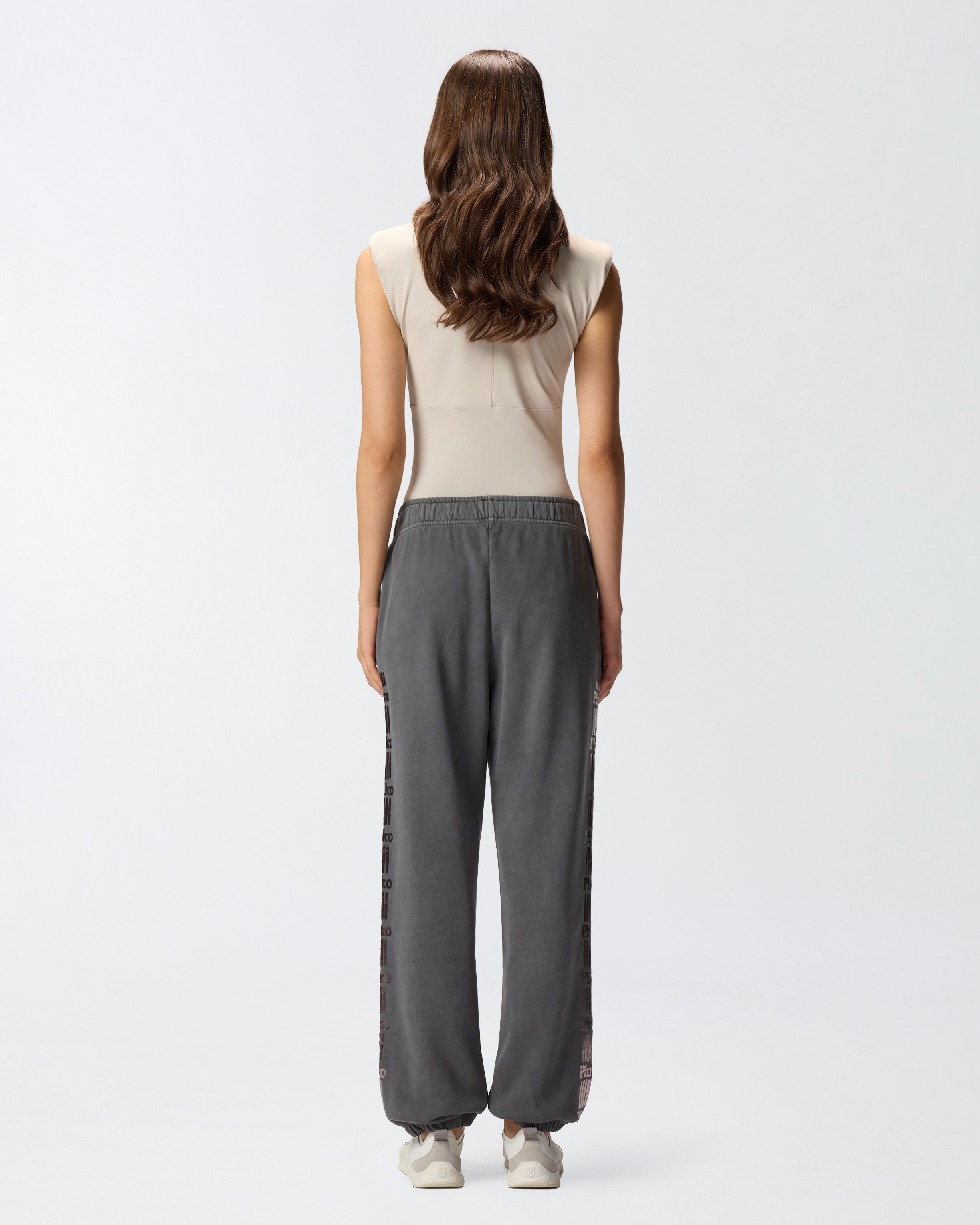 Pinko Run-resistant Bodysuit With Cut-out Detail In Gray