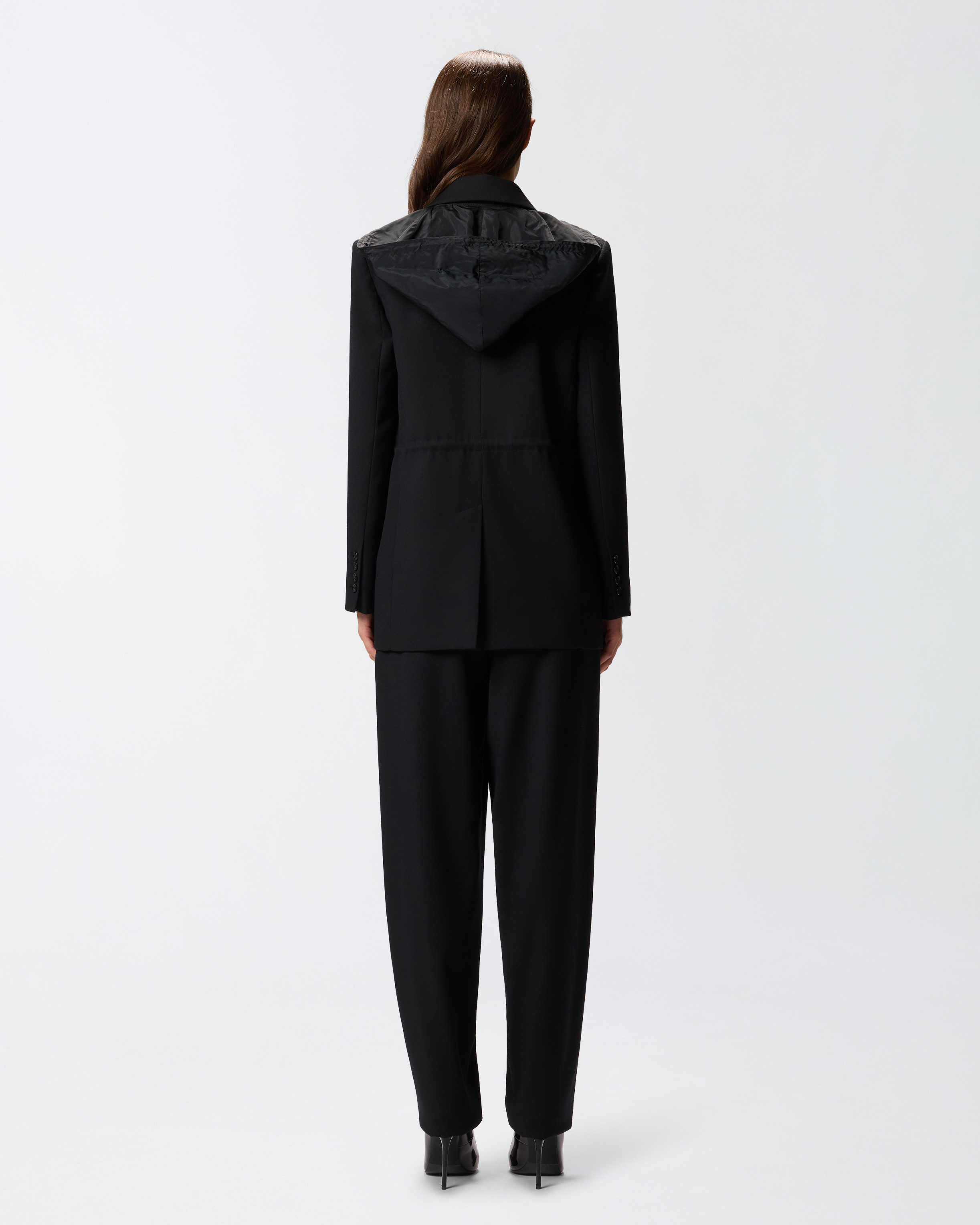 Pinko Hooded Jacket With Drawstring In Black