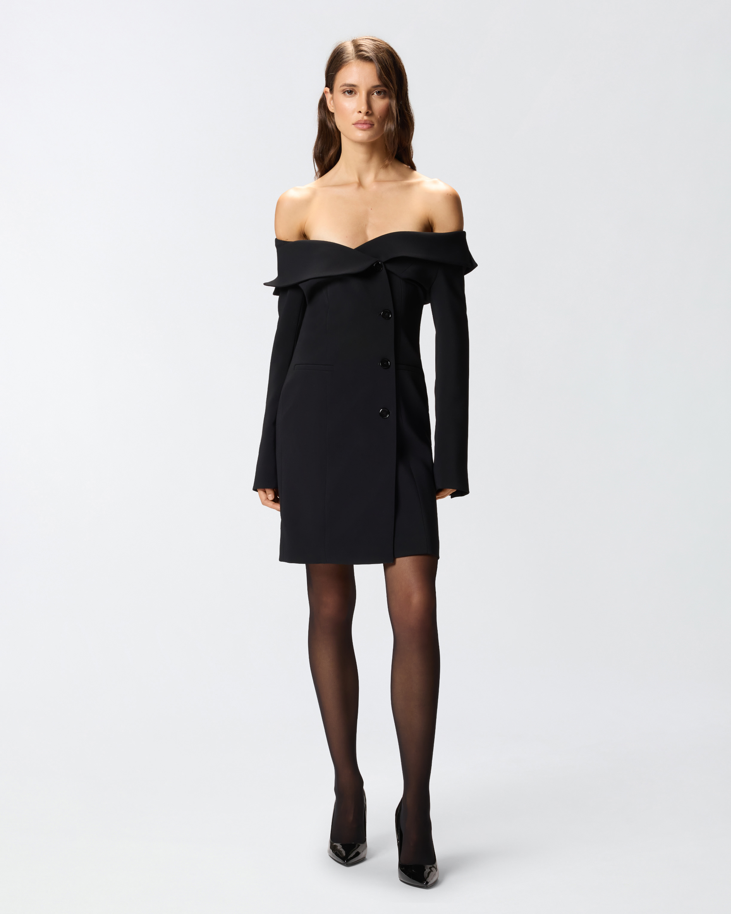 Pinko Rosemarie Stretch Crepe Dress In Black