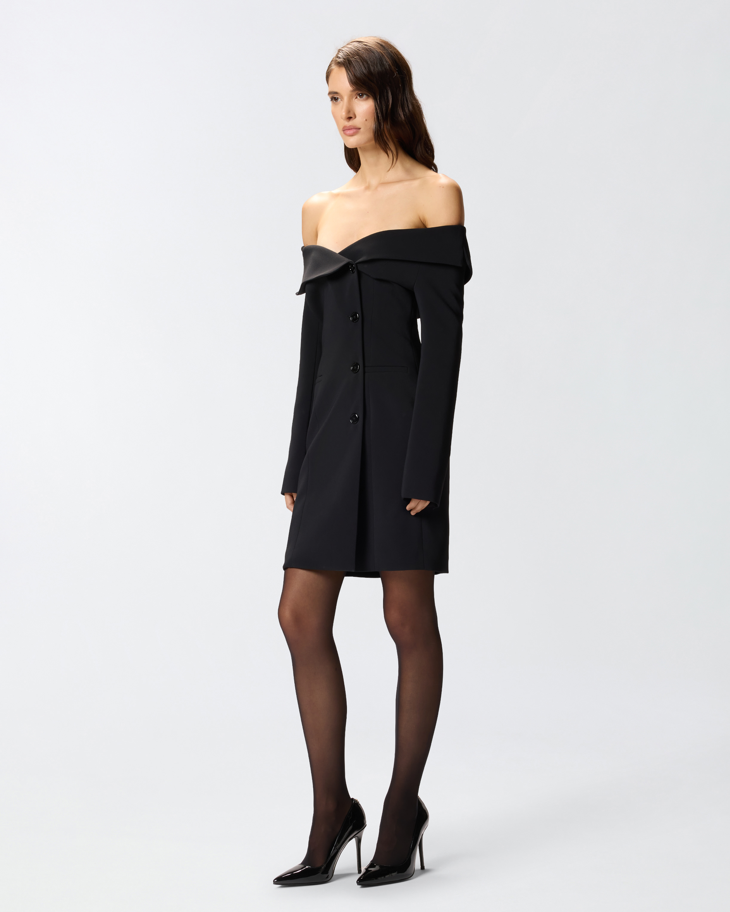 Pinko Rosemarie Stretch Crepe Dress In Black