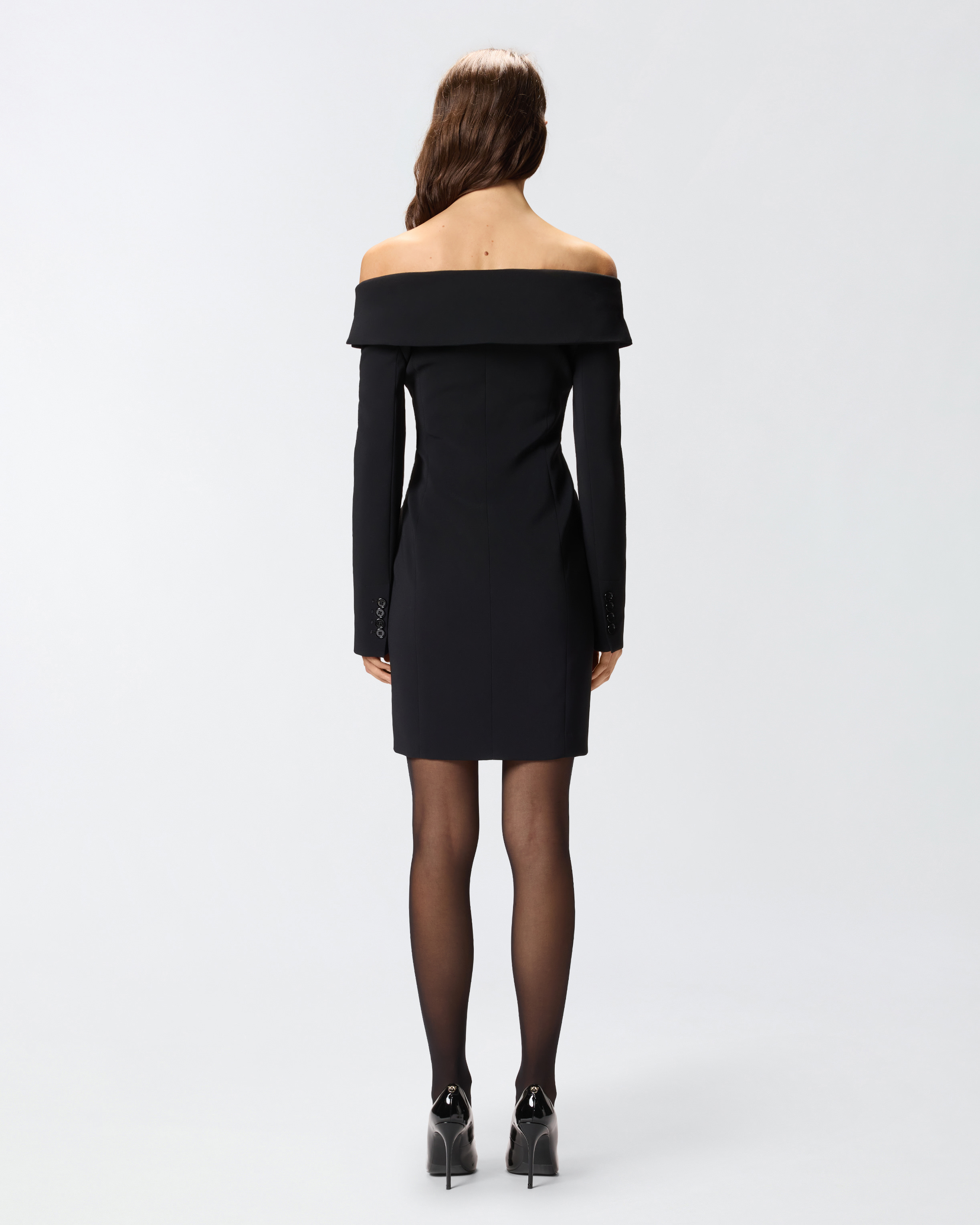 Pinko Rosemarie Stretch Crepe Dress In Black