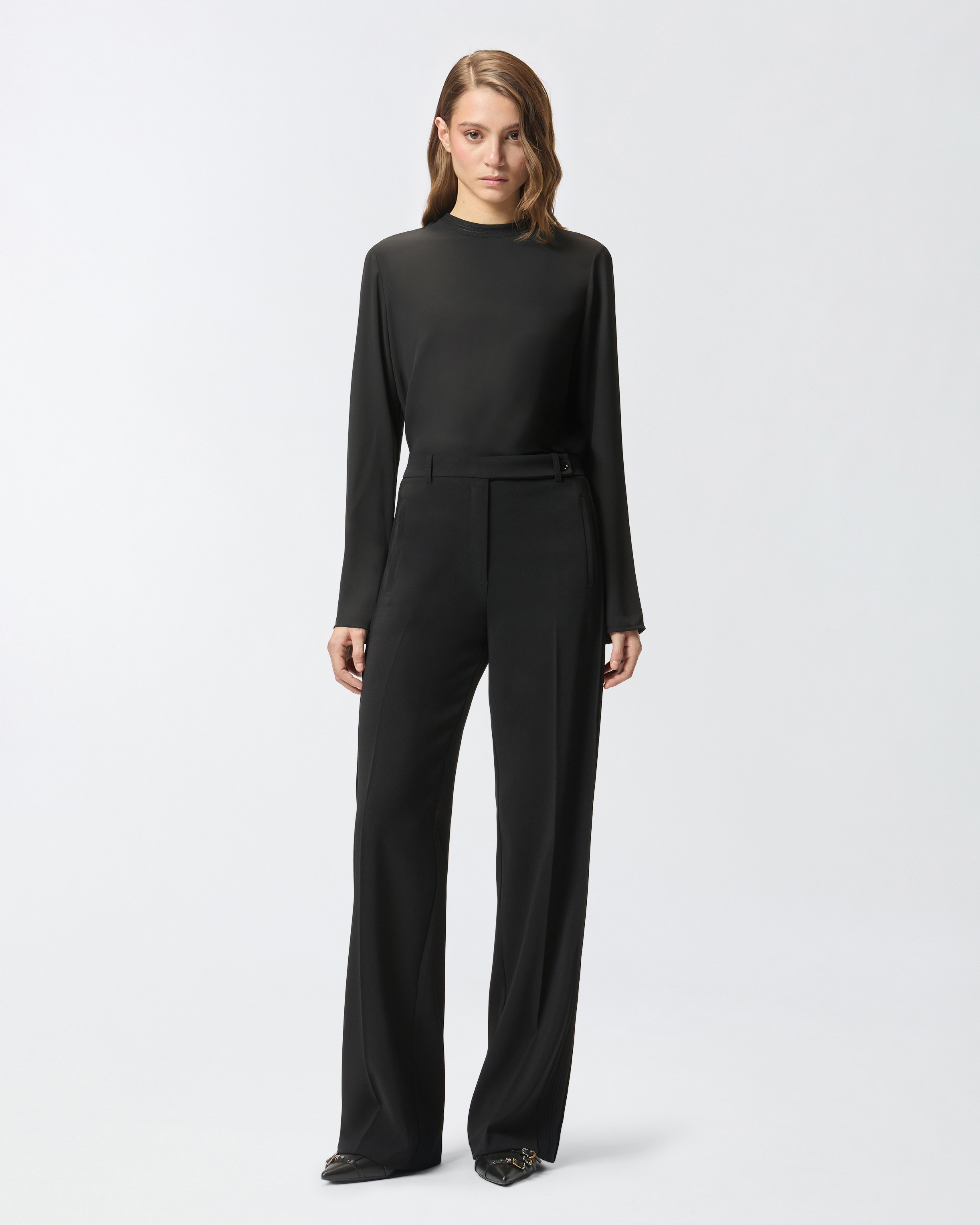 Pantalon sartorial droit - Noir - large | Pinko 