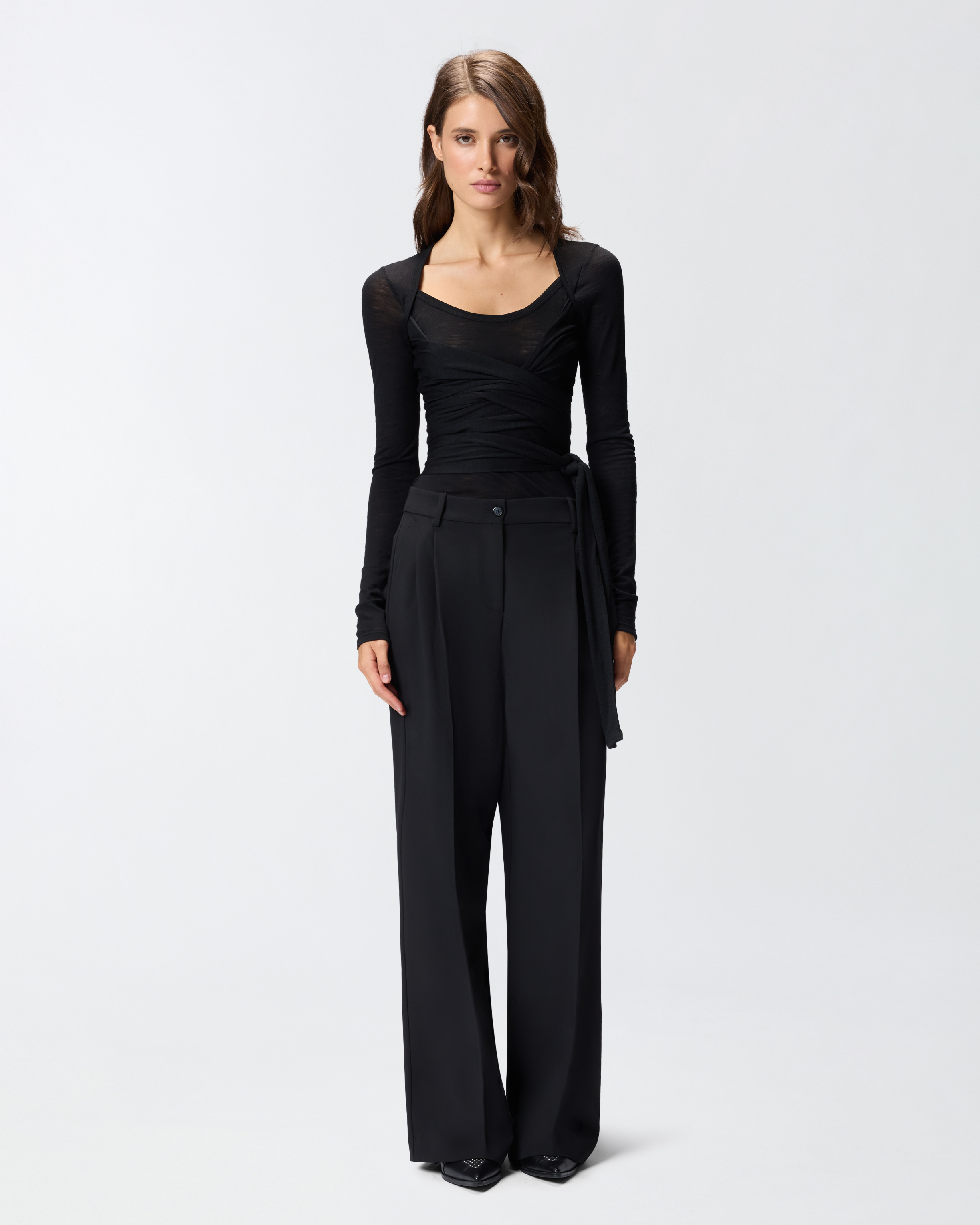 Pullover aus Wollmix mit geknotetem Effekt 1