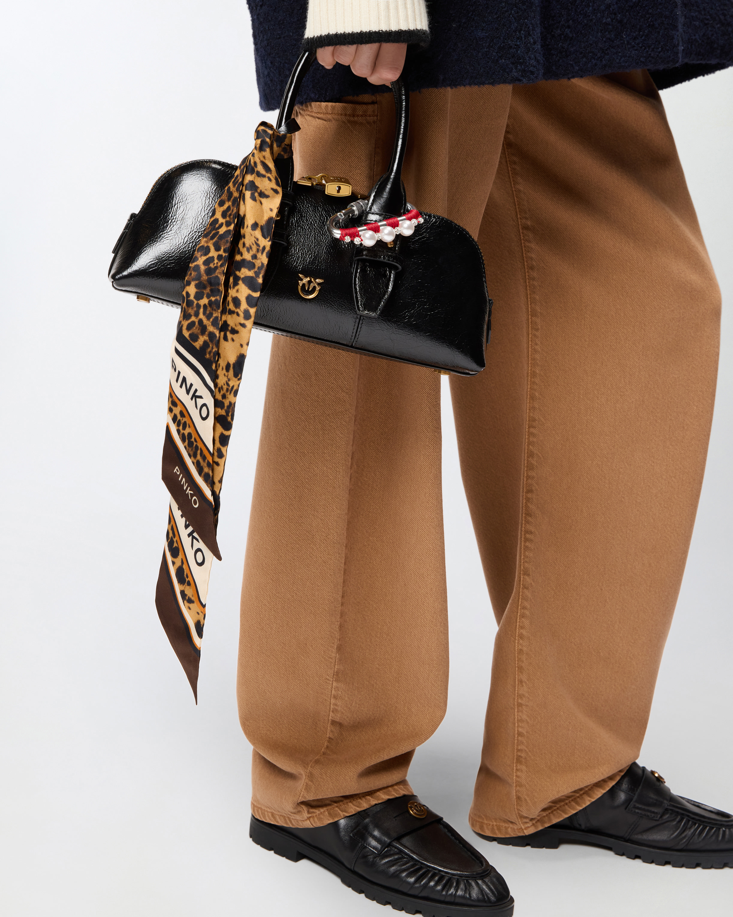 Foulard fin à imprimé léopard - Marron, Multicolore - large